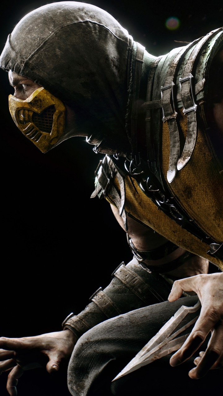 Mortal Kombat x, Escorpión, Mortal Kombat 11, Humanos, Arte. Wallpaper in 720x1280 Resolution