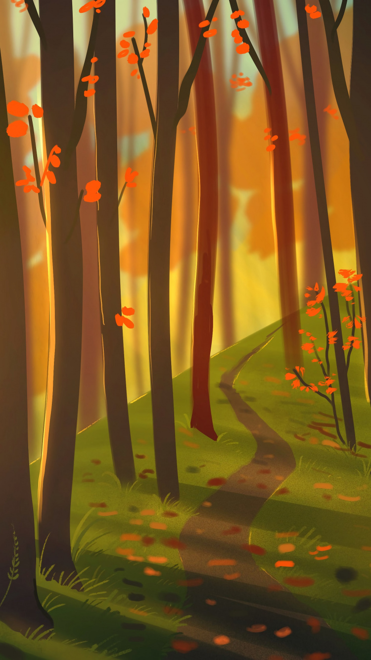 Silhouette de Personnes Marchant Sur la Forêt Pendant la Journée. Wallpaper in 750x1334 Resolution