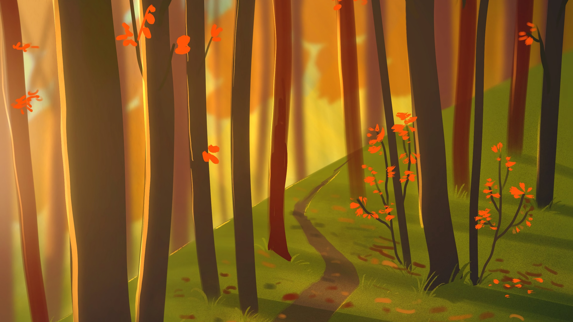 Silhouette of People Walking on Forest During Daytime. Wallpaper in 1920x1080 Resolution