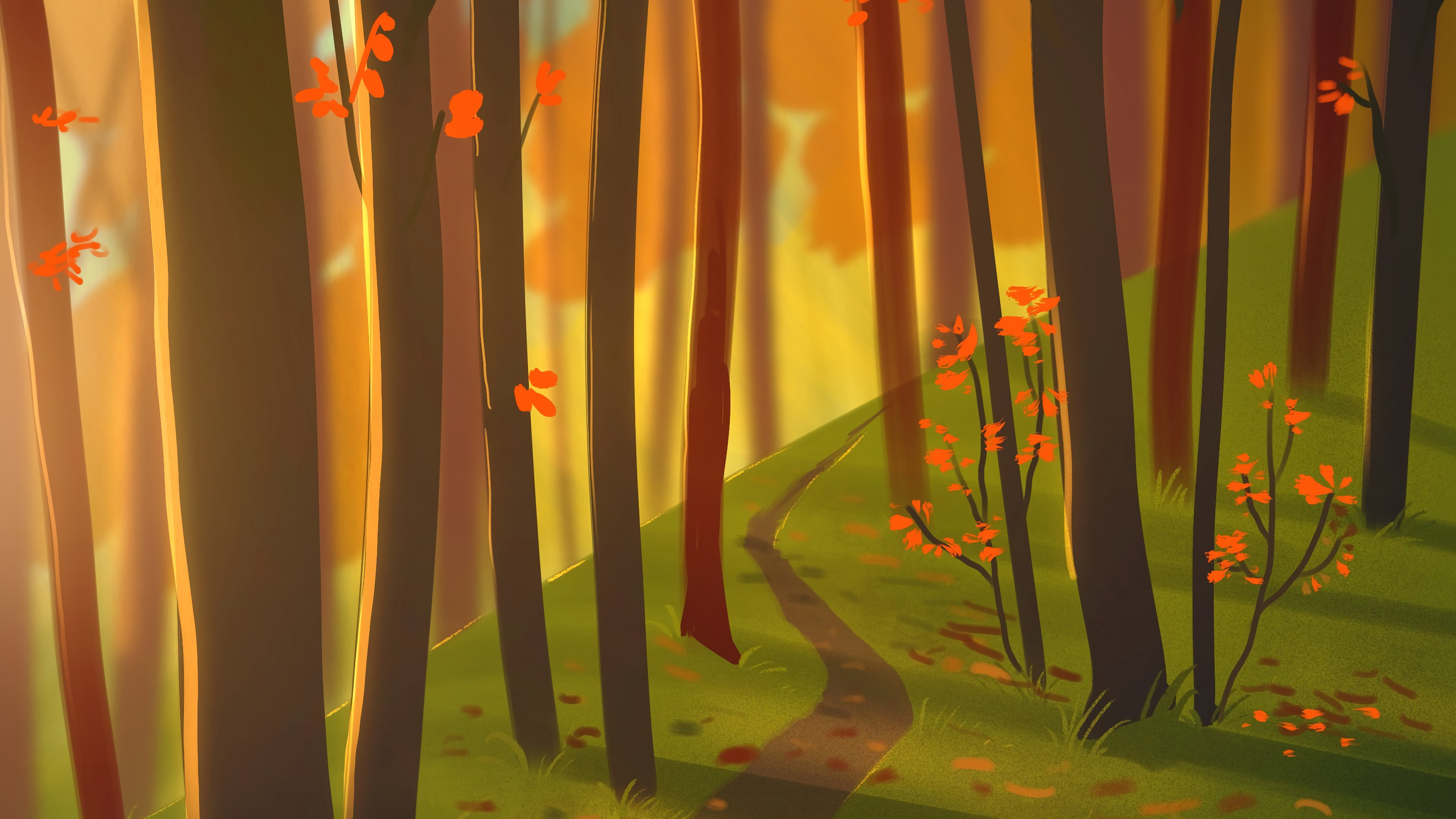 Silhouette of People Walking on Forest During Daytime. Wallpaper in 3840x2160 Resolution