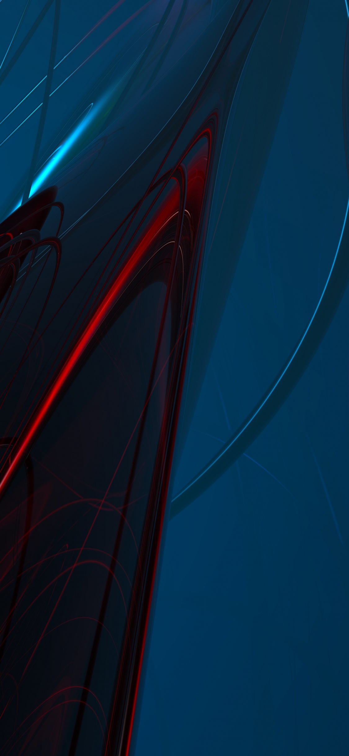 Blaue Und Rote Lichtstreifen. Wallpaper in 1125x2436 Resolution
