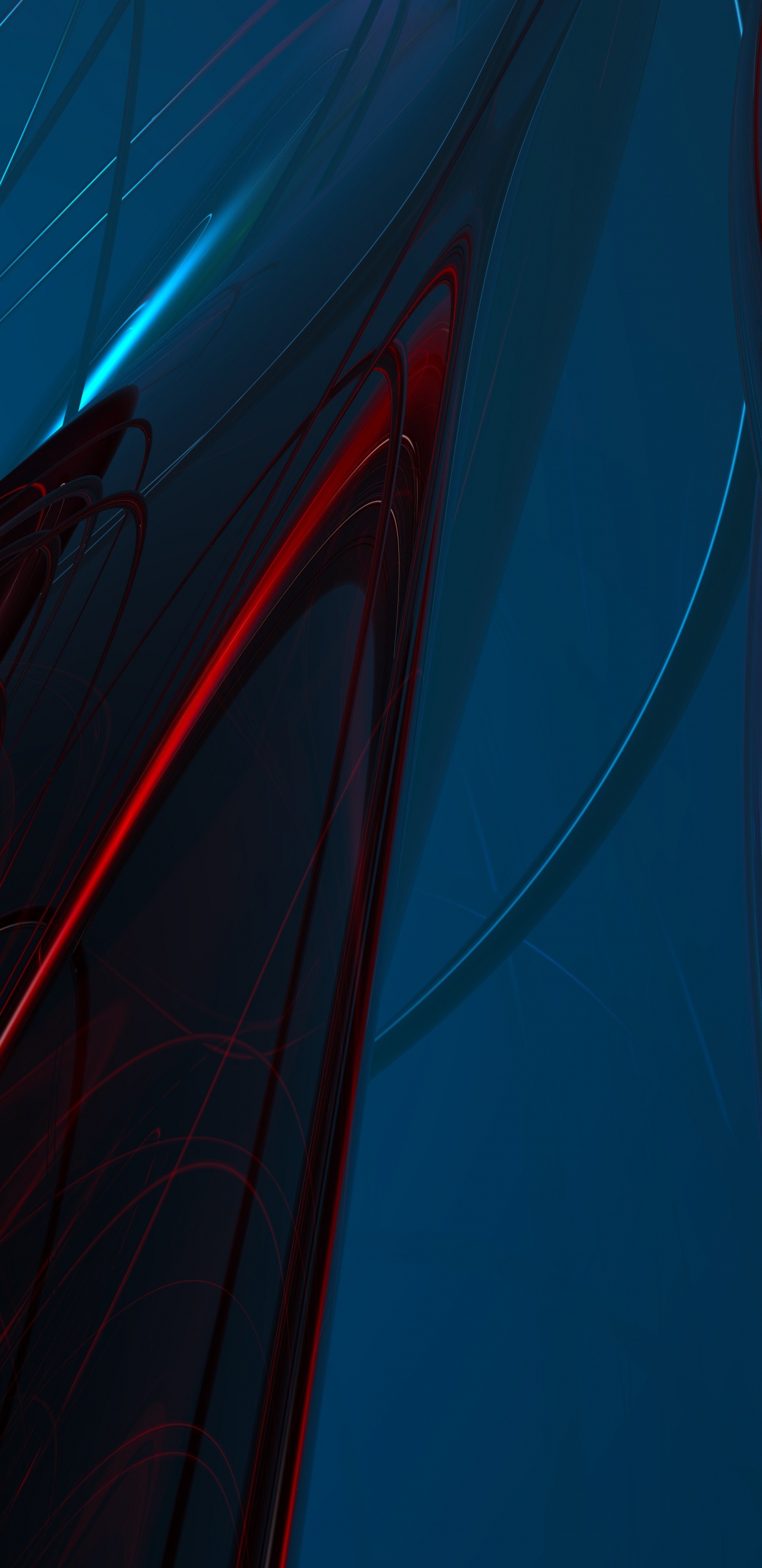 Blaue Und Rote Lichtstreifen. Wallpaper in 1440x2960 Resolution