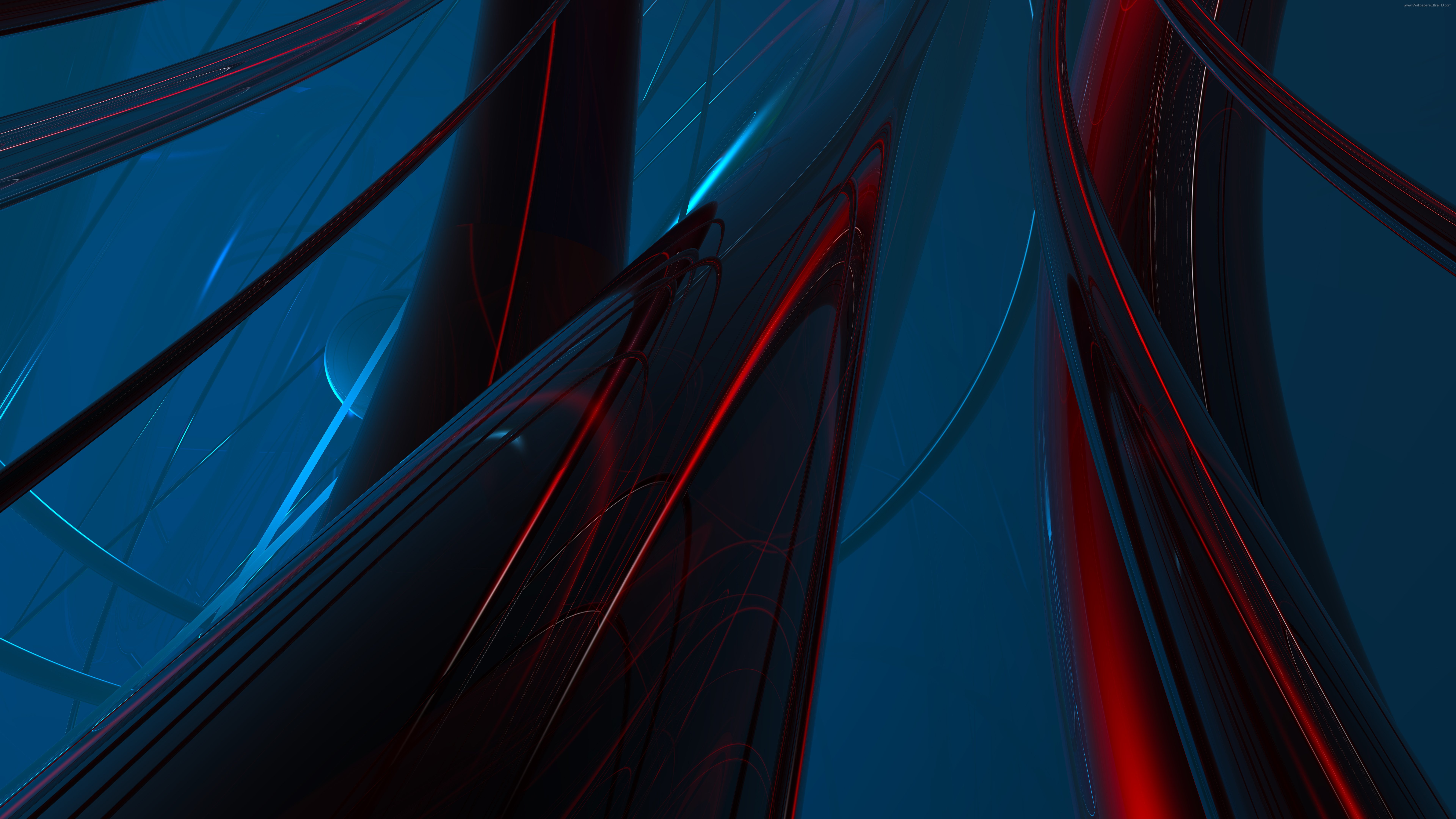 Blue and Red Light Streaks. Wallpaper in 7680x4320 Resolution