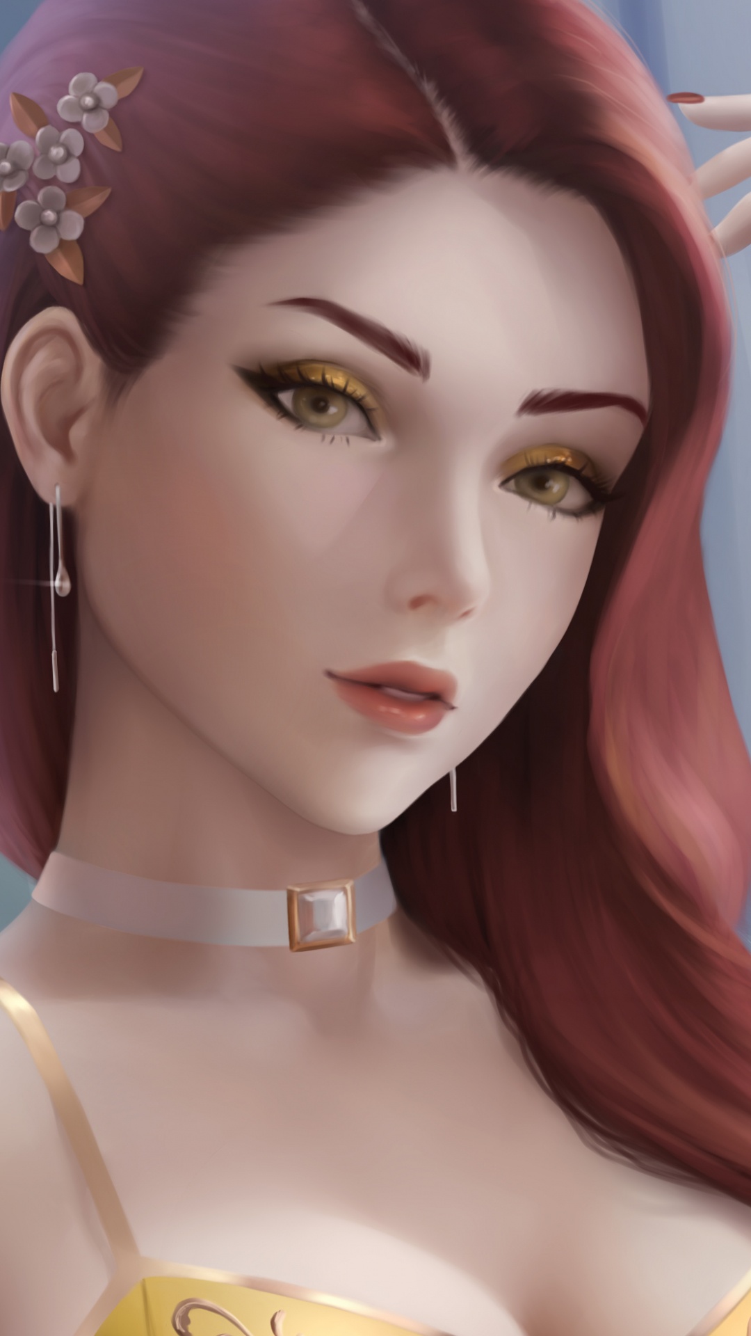 Femme en Haut à Bretelles Spaghetti Jaune. Wallpaper in 1080x1920 Resolution