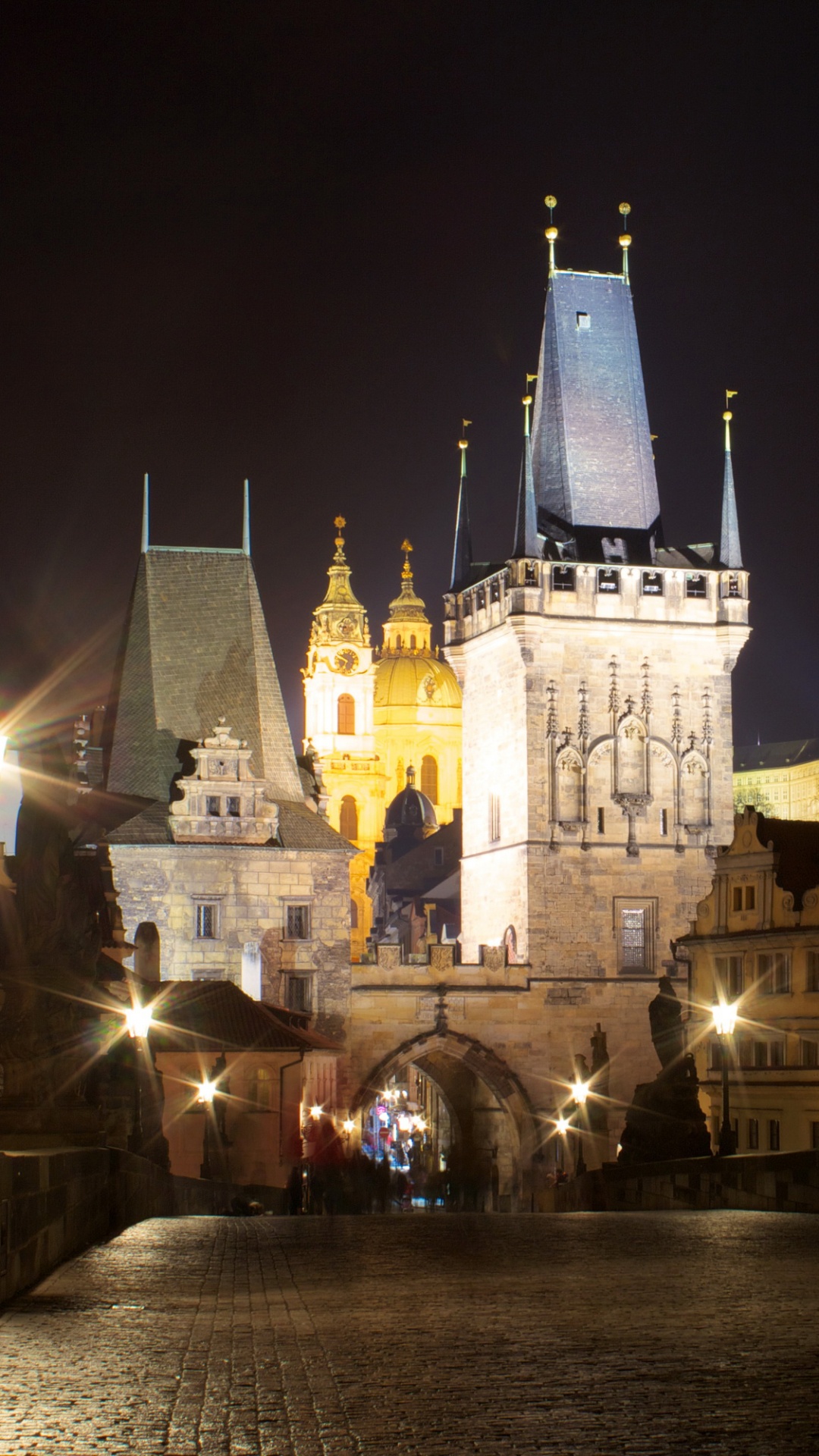 White and Blue Castle With Lights During Night Time. Wallpaper in 1080x1920 Resolution