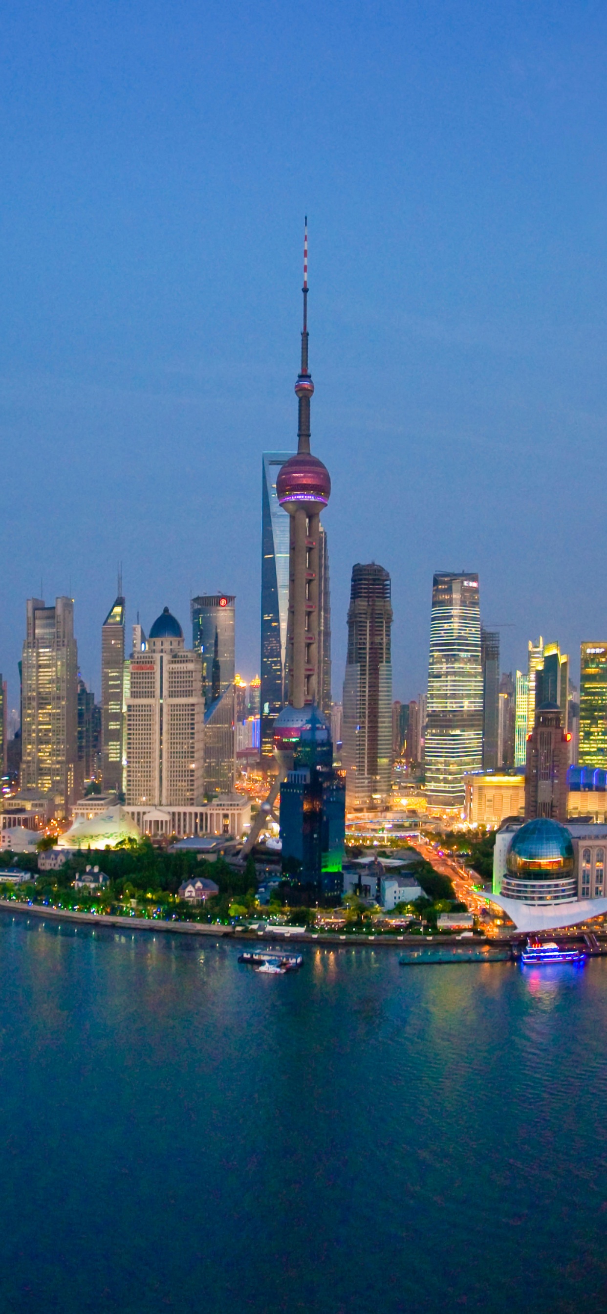 Skyline Der Stadt Bei Nacht Night. Wallpaper in 1242x2688 Resolution