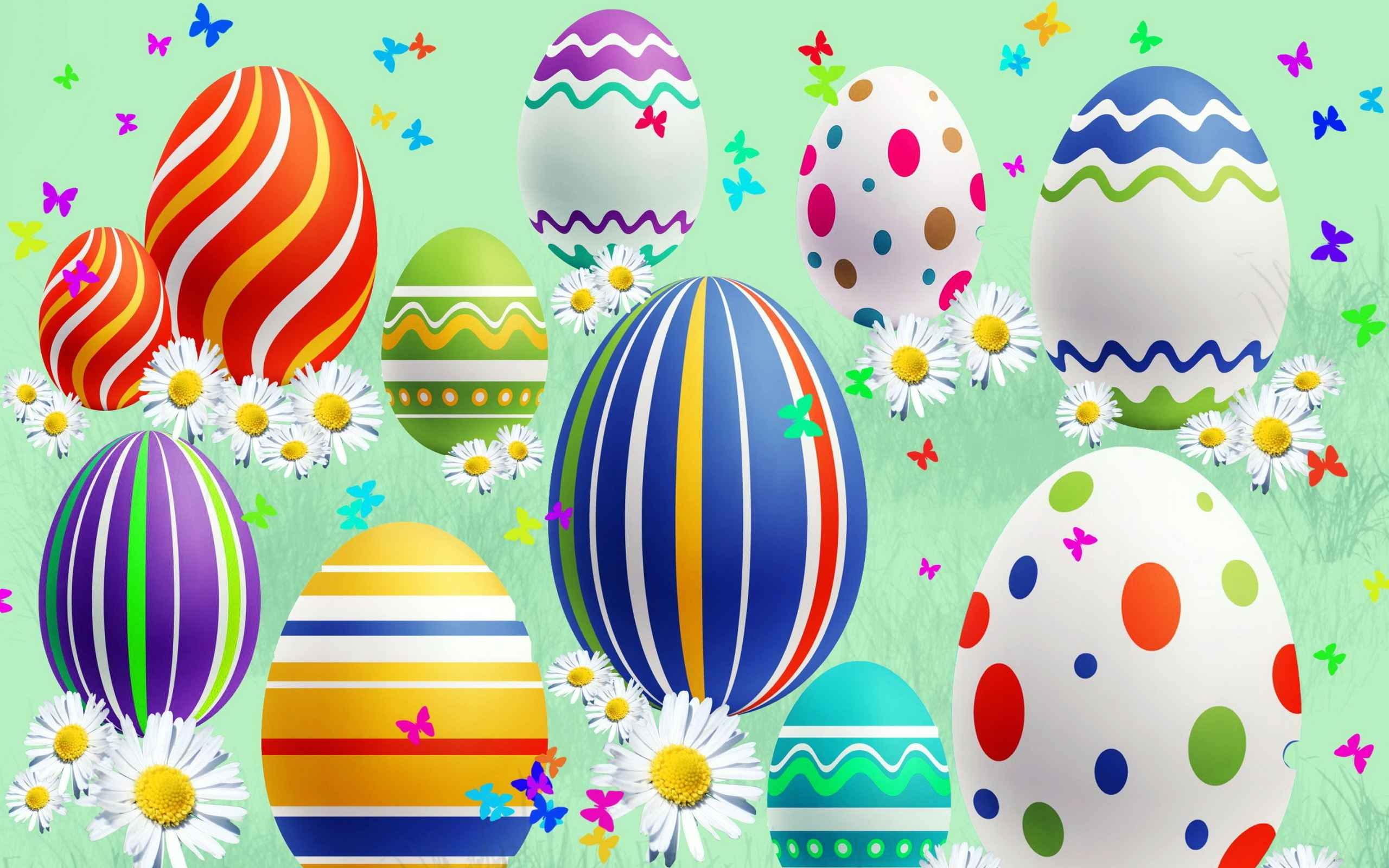 Wallpaper Easter Egg, Easter, Pattern, Vector Graphics, Hot Air Balloon, Background - Download Free Image