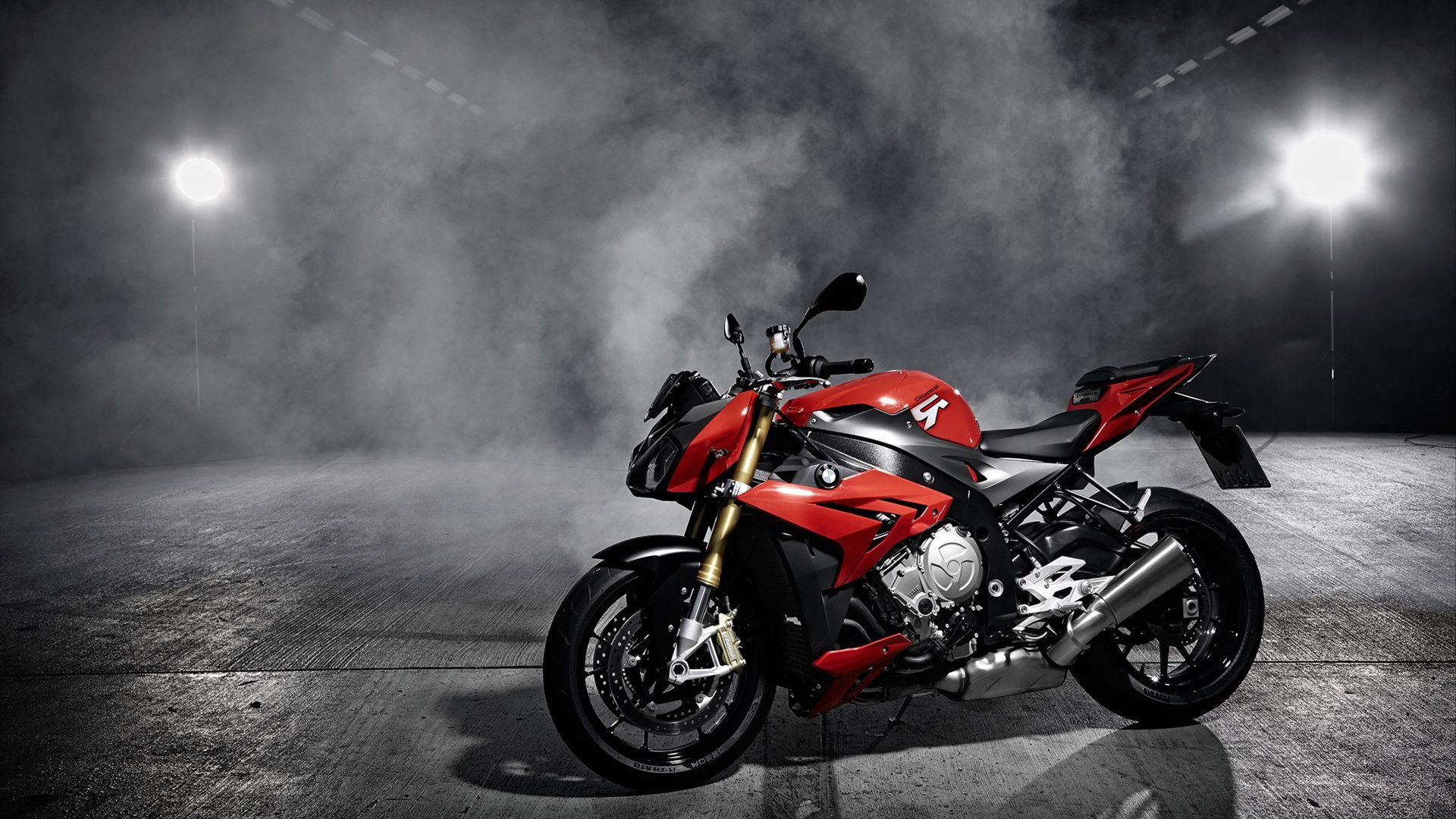 Orange and Black Sports Bike on Road. Wallpaper in 1920x1080 Resolution