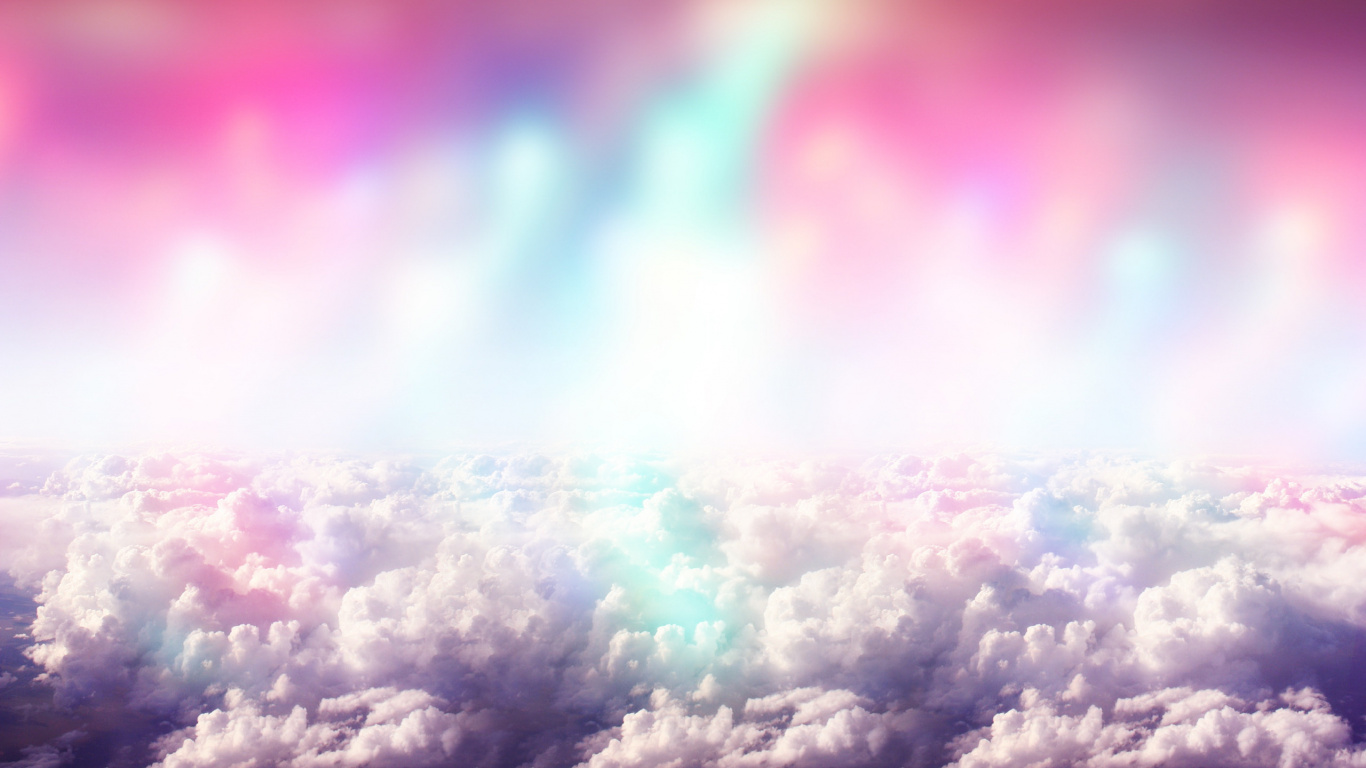 Nuages Blancs et Ciel Bleu. Wallpaper in 1366x768 Resolution