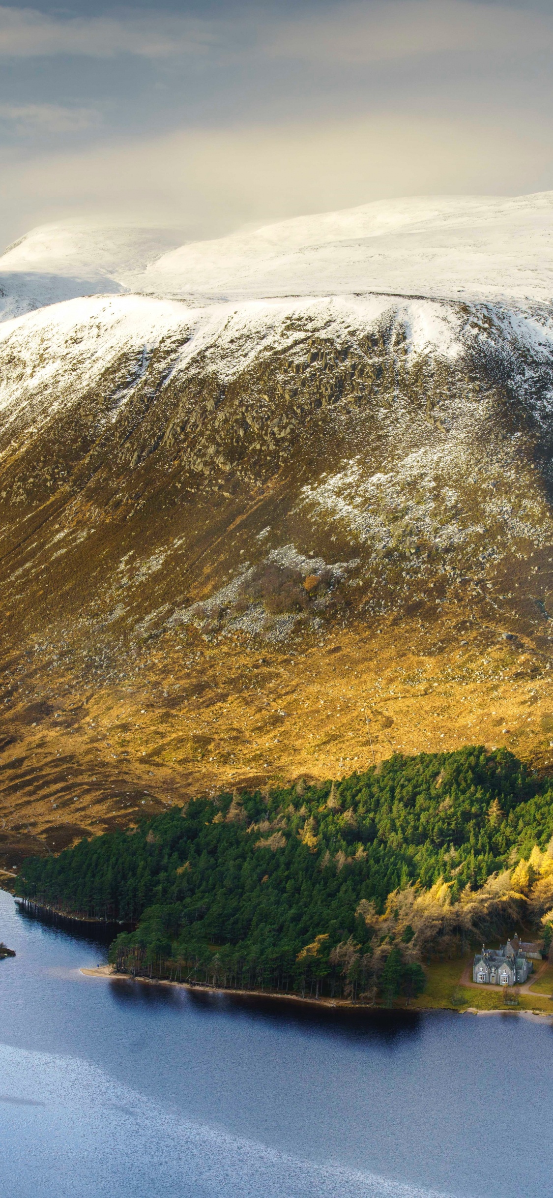 Natur, Balmoral Schloss, Loch Muick, Mar-Lodge-Anwesen, Wasser. Wallpaper in 1125x2436 Resolution