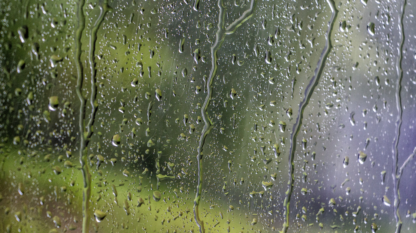 Gouttes D'eau Sur la Vitre. Wallpaper in 1366x768 Resolution