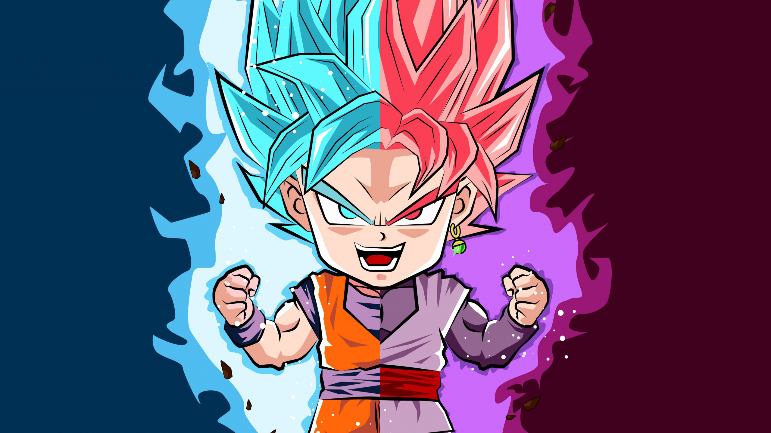 Goku, Vegeta, Dragon Ball, Zamasu, Cartoon. Wallpaper in 2560x1440 Resolution