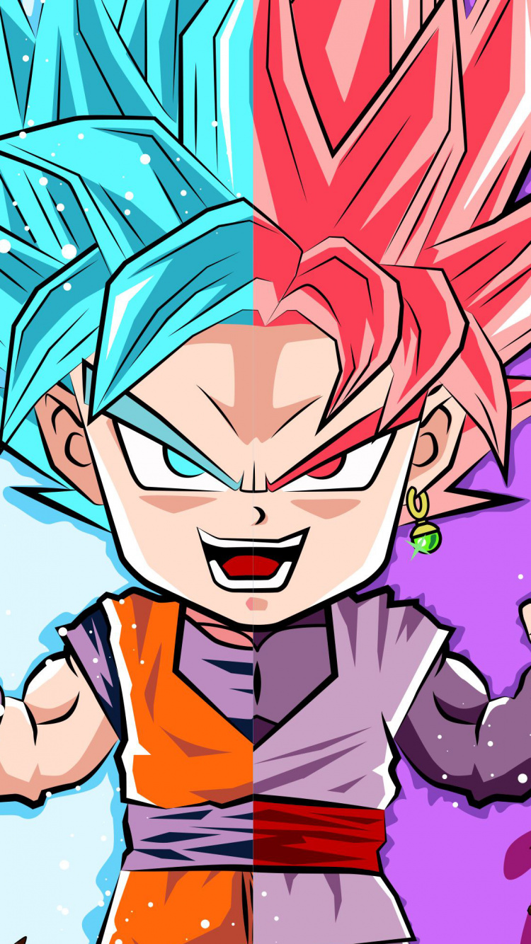Goku, Vegeta, Dragon Ball, Zamasu, Cartoon. Wallpaper in 750x1334 Resolution