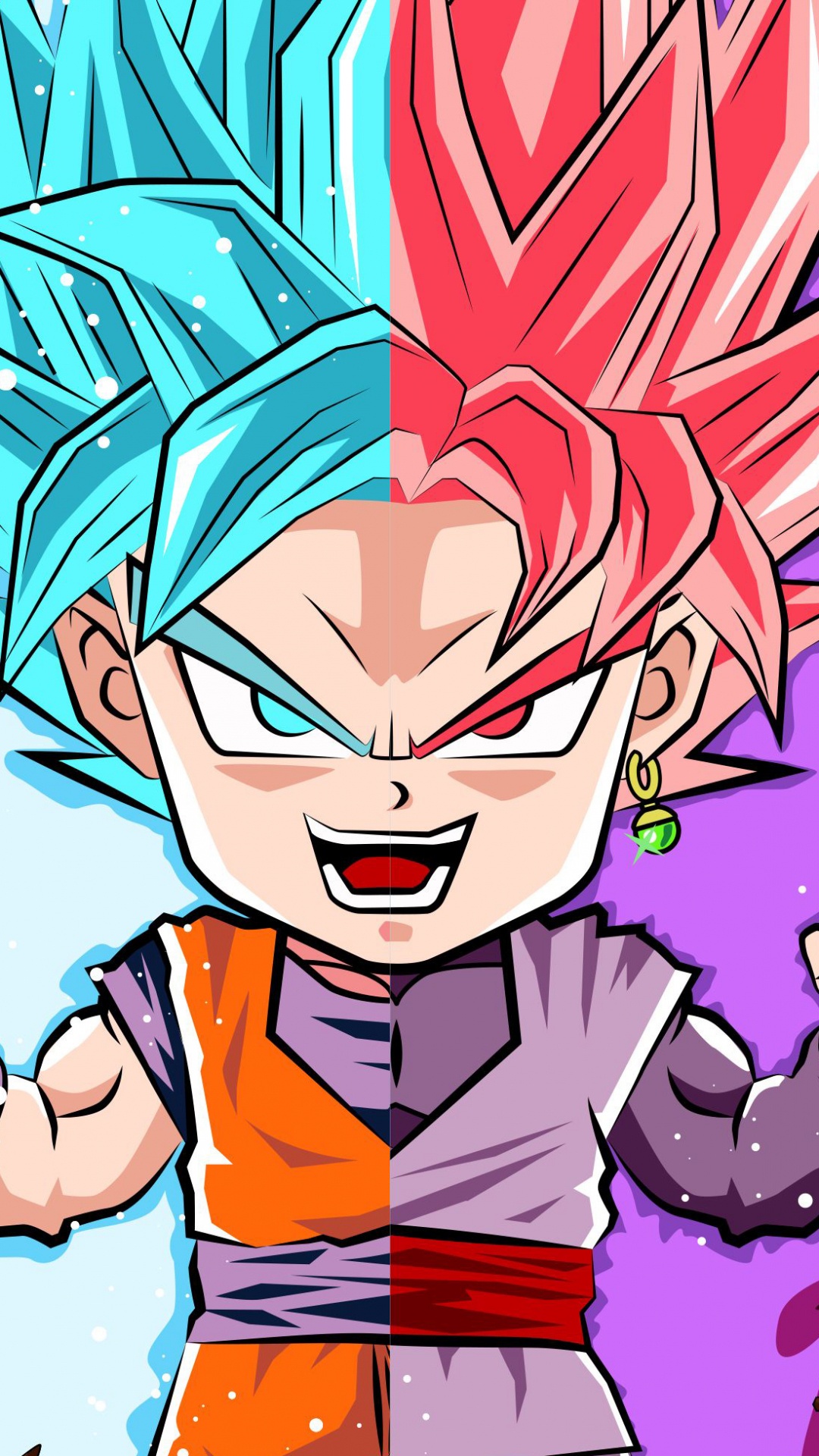Son-goku, Vegeta, Dragonball, Zamasu, Cartoon. Wallpaper in 1080x1920 Resolution
