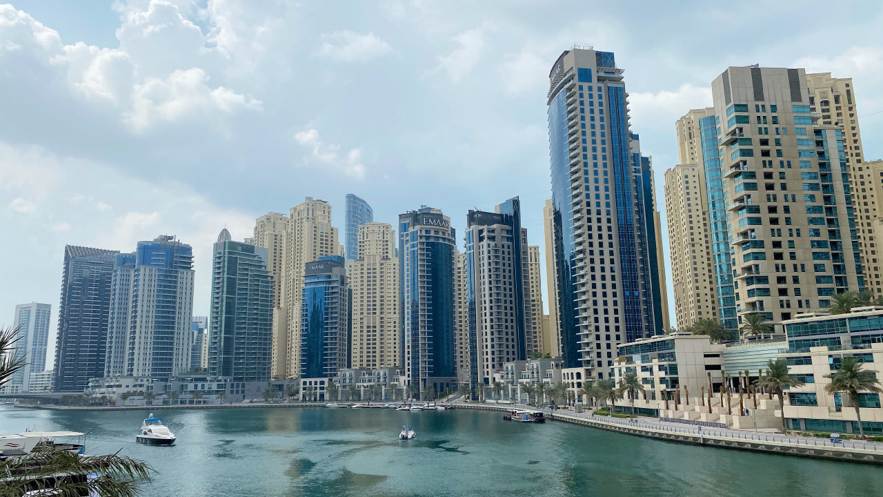 Dubai, Gewässer, Natur, Tower Block, Reflexion. Wallpaper in 1280x720 Resolution