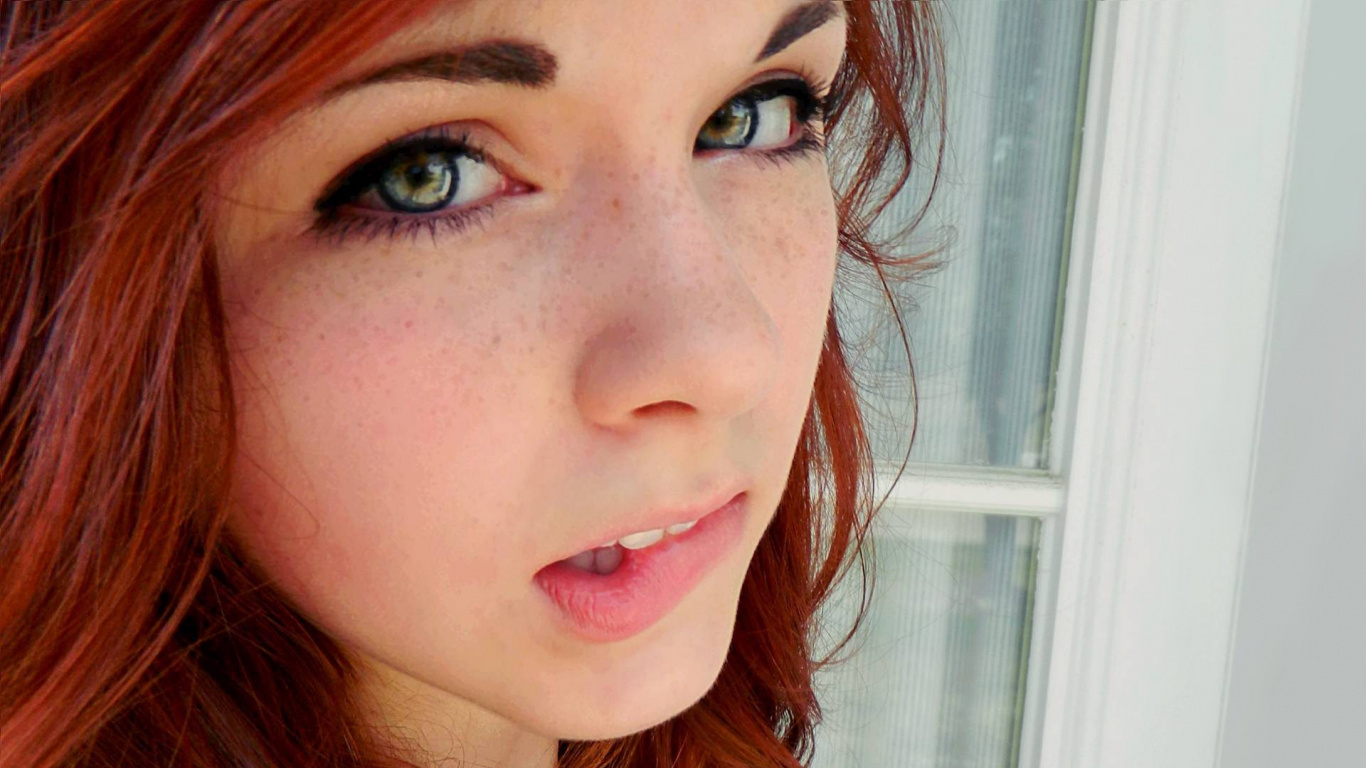 Red Hair, Face, Freckle, Hair, Lip. Wallpaper in 1366x768 Resolution