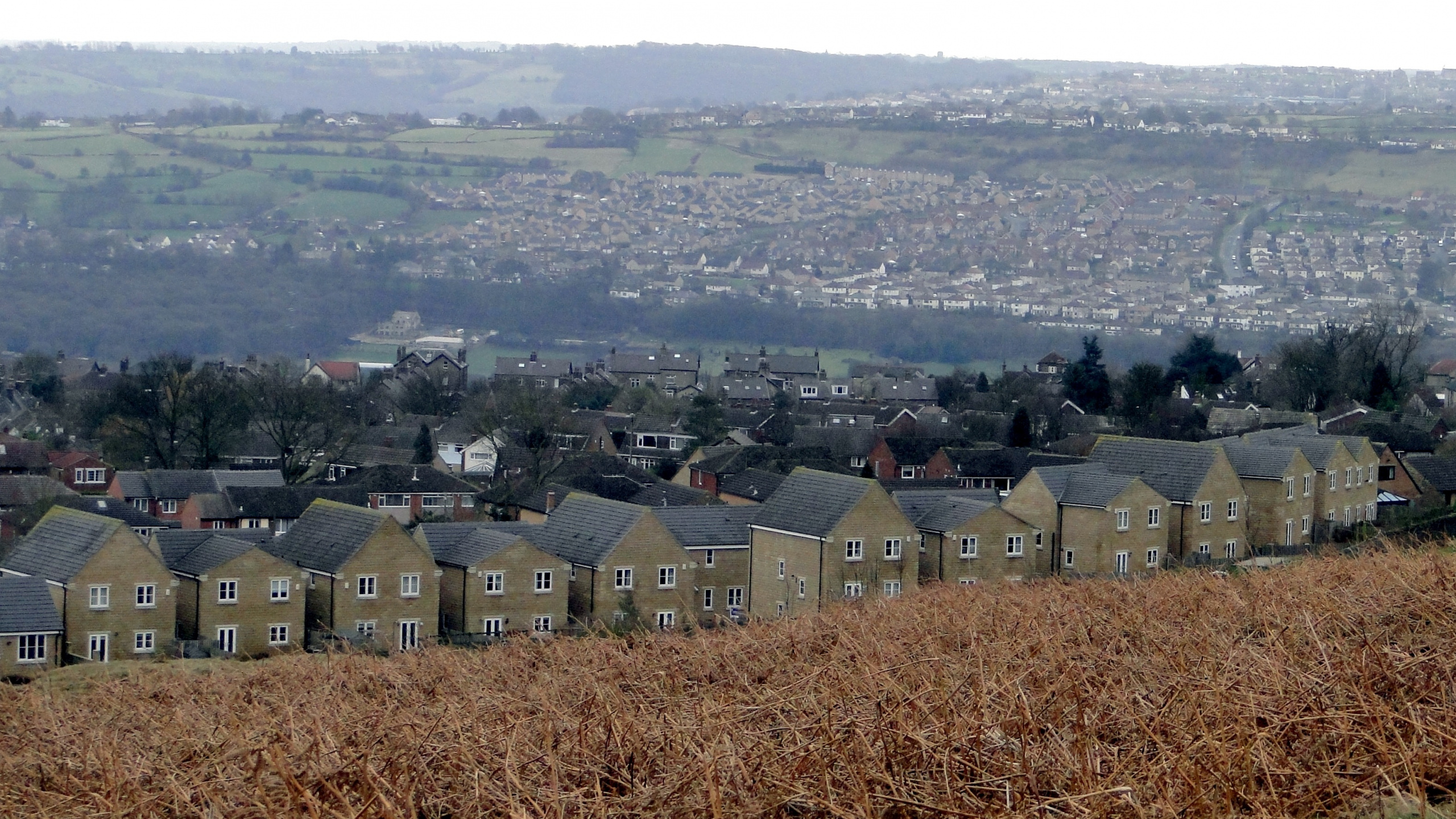 Brown and White Houses on Brown Grass Field During Daytime. Wallpaper in 2560x1440 Resolution