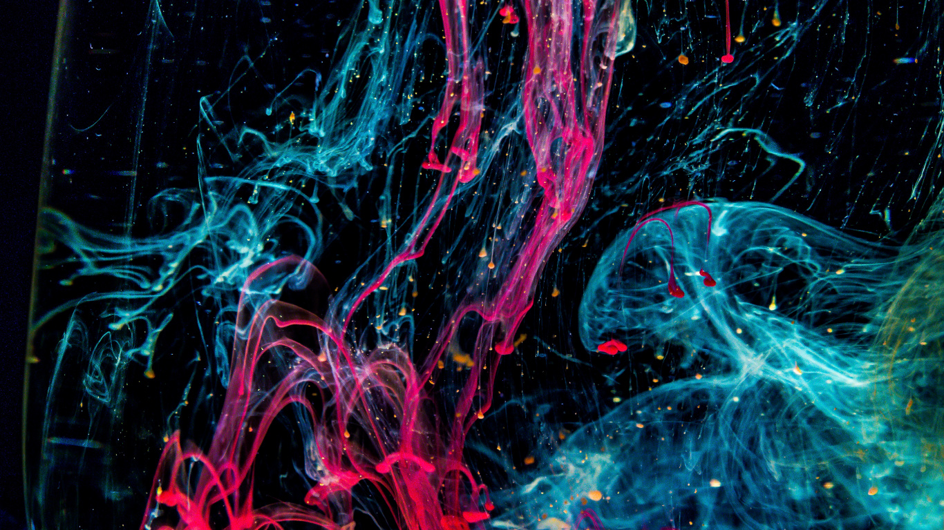Blue and Red Abstract Painting. Wallpaper in 1366x768 Resolution