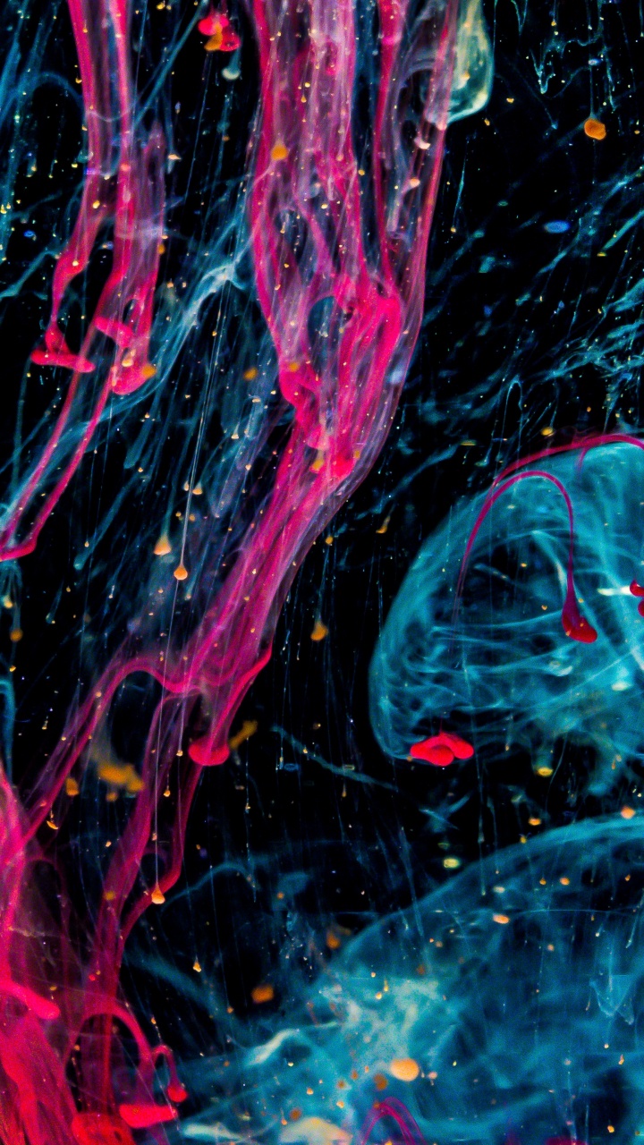 Blaue Und Rote Abstrakte Malerei. Wallpaper in 720x1280 Resolution