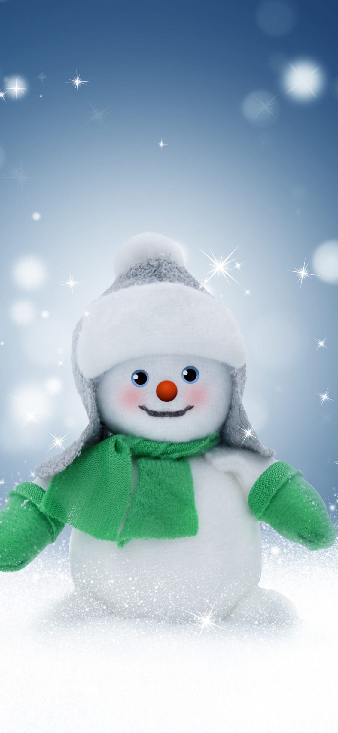 圣诞节那天, 冬天, 雪人, 圣诞前夕, 冻结 壁纸 1125x2436 允许