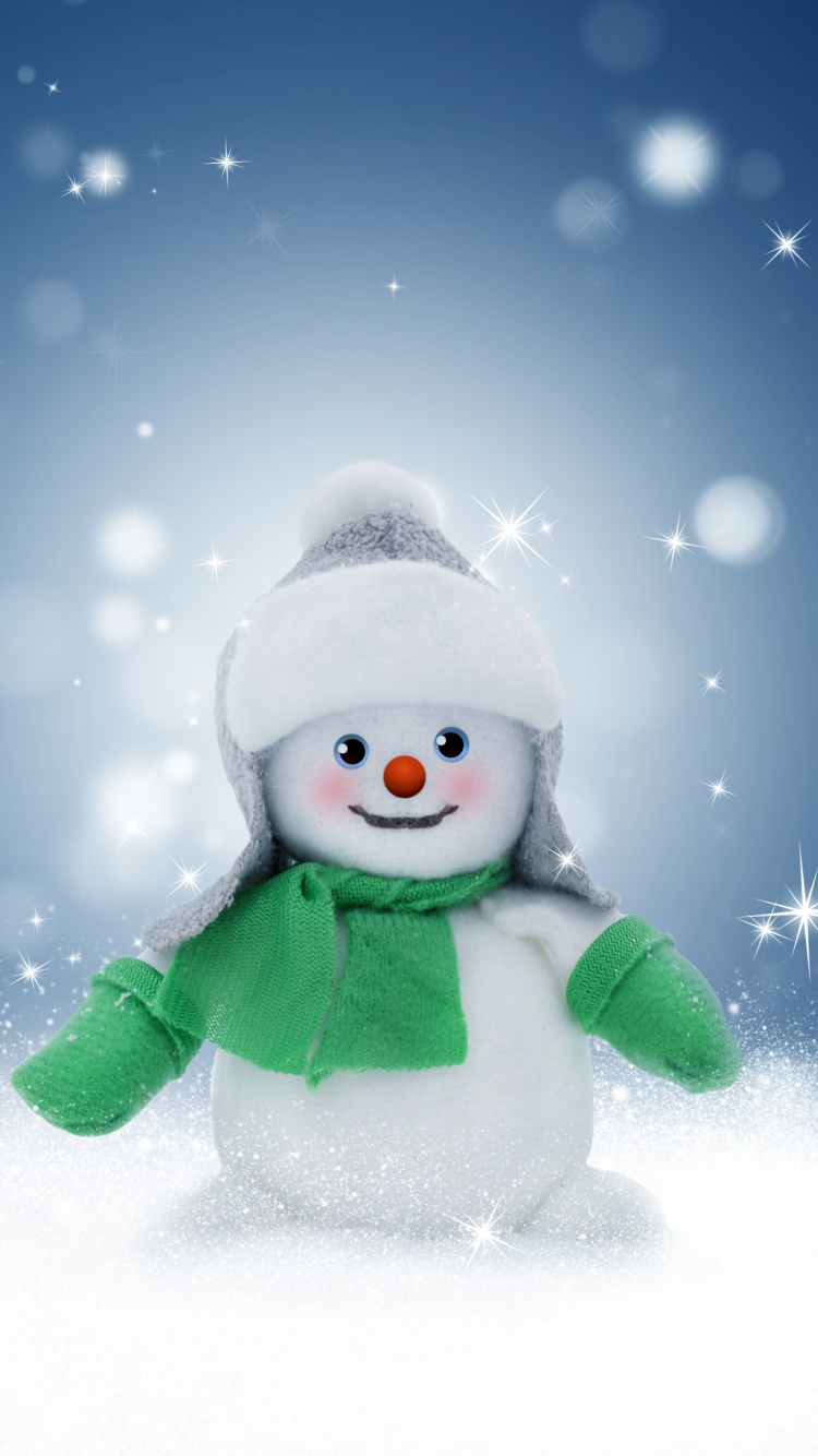 Christmas Day, Snow, Winter, Snowman, Playing in The Snow. Wallpaper in 750x1334 Resolution