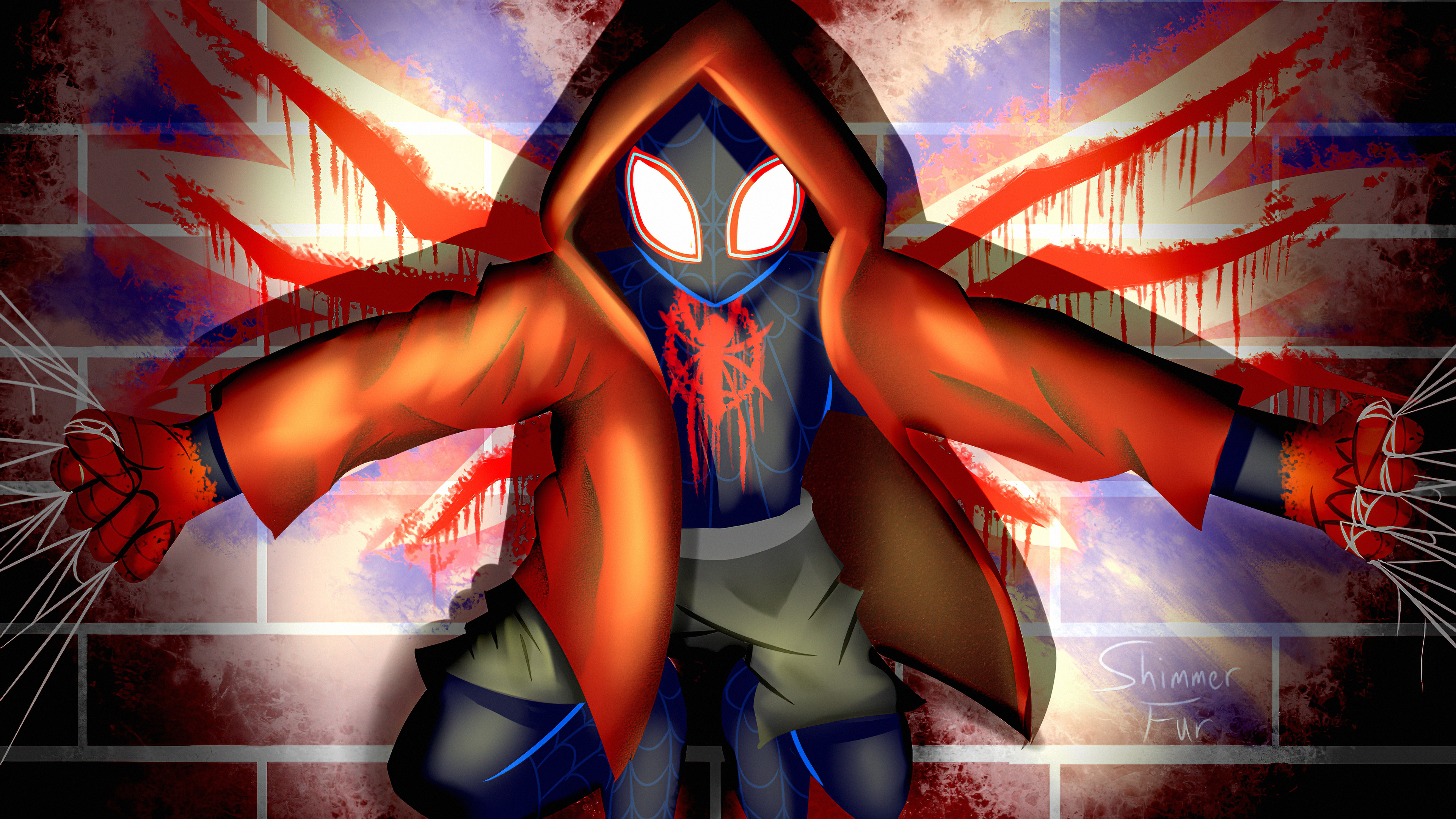 Ilustración de Hombre Araña Azul y Rojo. Wallpaper in 3840x2160 Resolution