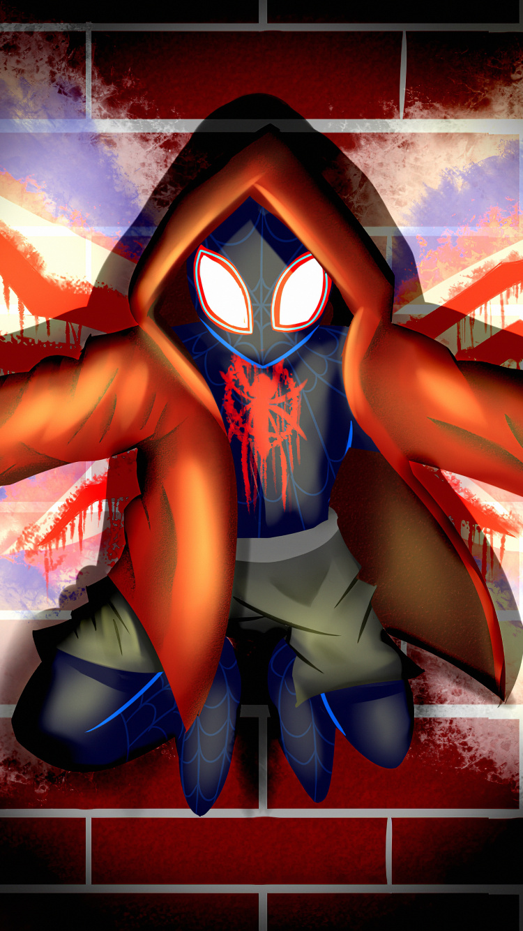 Ilustración de Hombre Araña Azul y Rojo. Wallpaper in 750x1334 Resolution