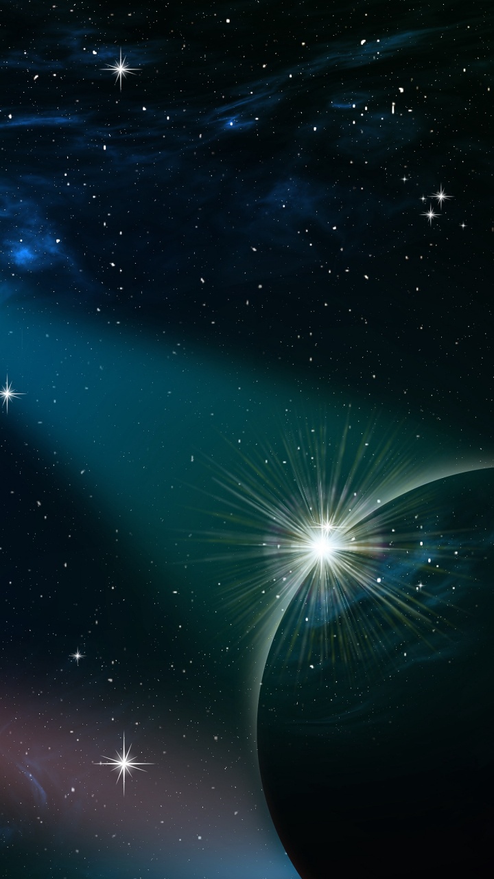 Blaue Und Weiße Galaxieillustration. Wallpaper in 720x1280 Resolution