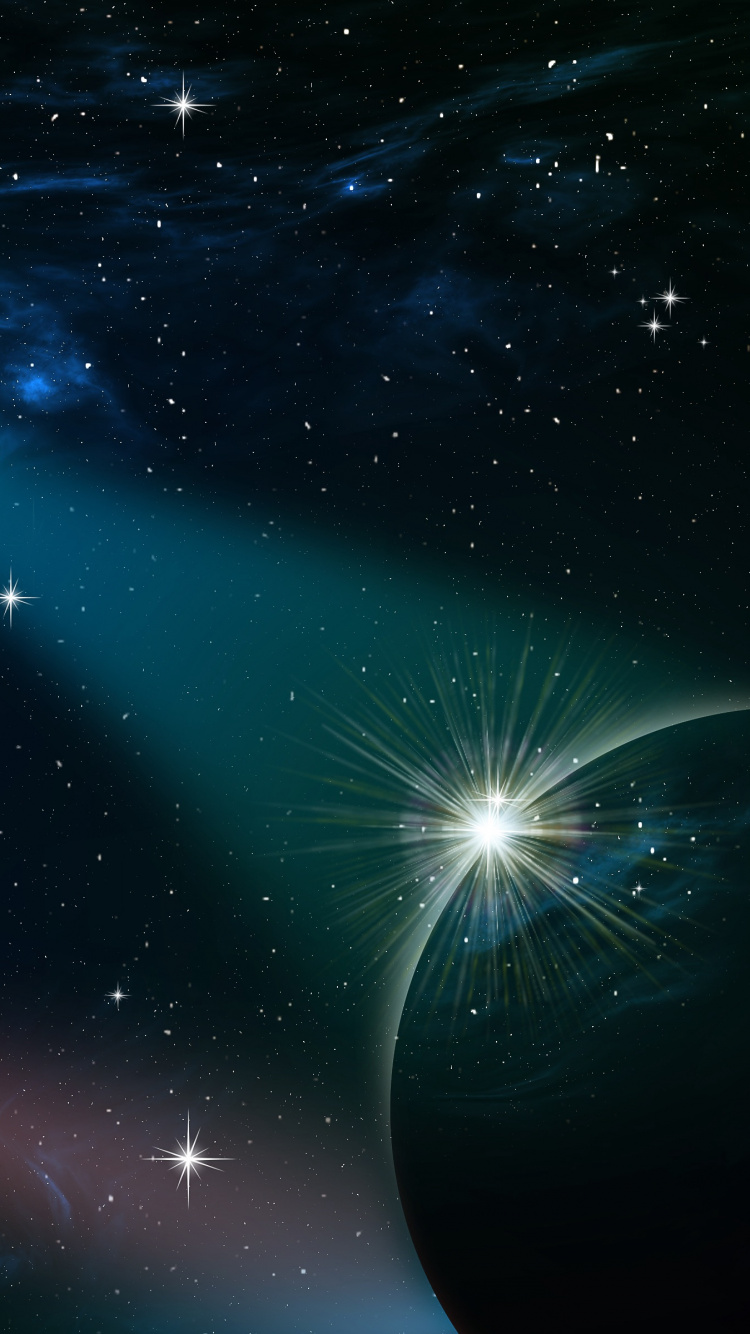 Illustration de la Galaxie Bleue et Blanche. Wallpaper in 750x1334 Resolution