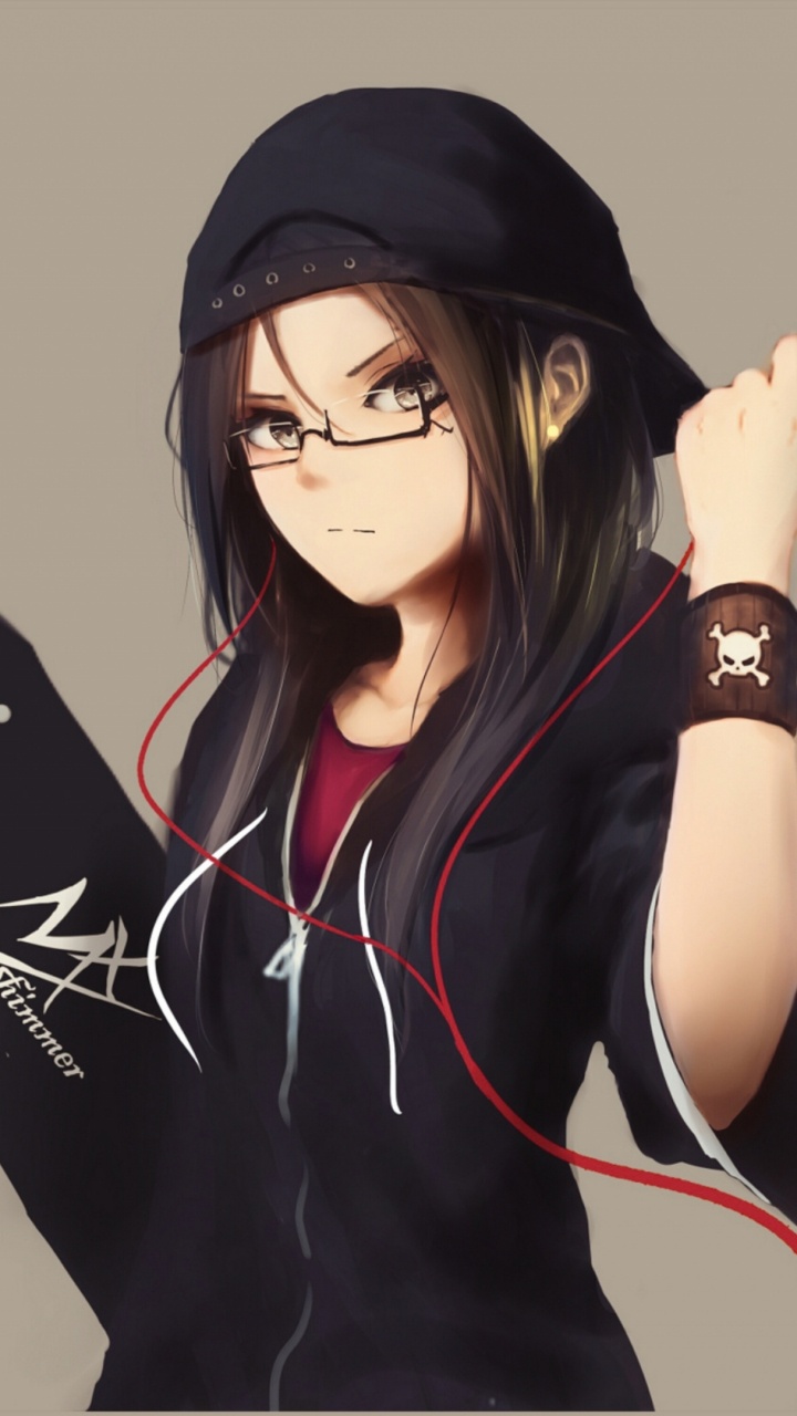 Mujer en Sudadera Con Capucha Negra Con Sombrero Negro. Wallpaper in 720x1280 Resolution