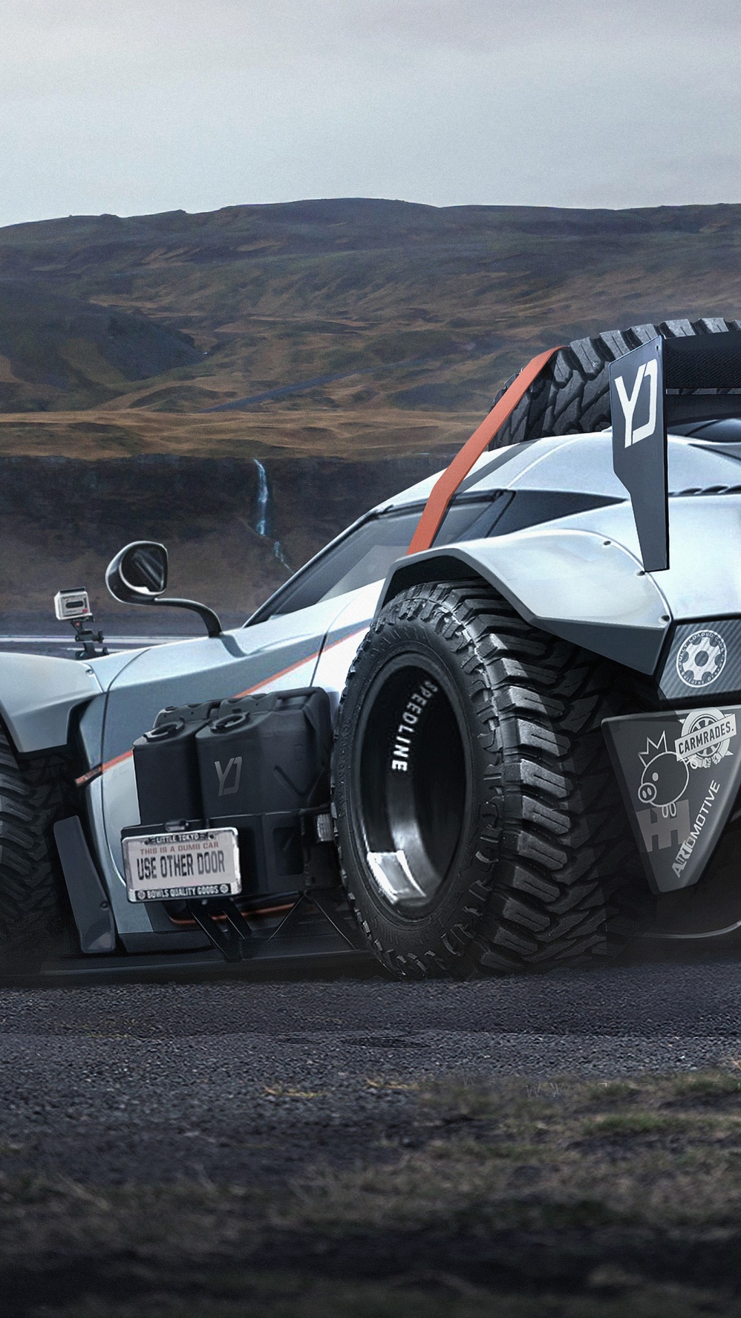 Porsche 911 Blanche et Noire Sur Route Pendant la Journée. Wallpaper in 1080x1920 Resolution