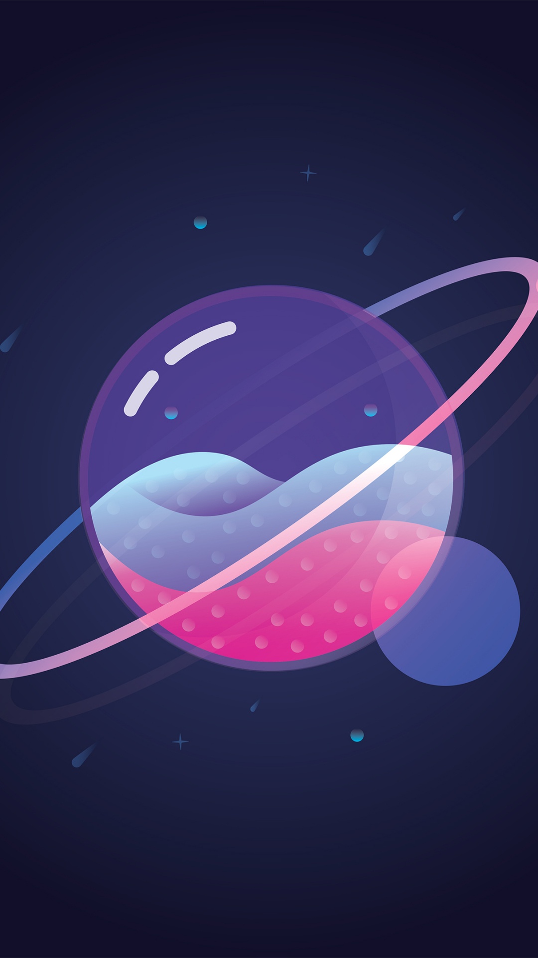 Space Simple, Planet, Digital Art, Minimalism, Space. Wallpaper in 1080x1920 Resolution