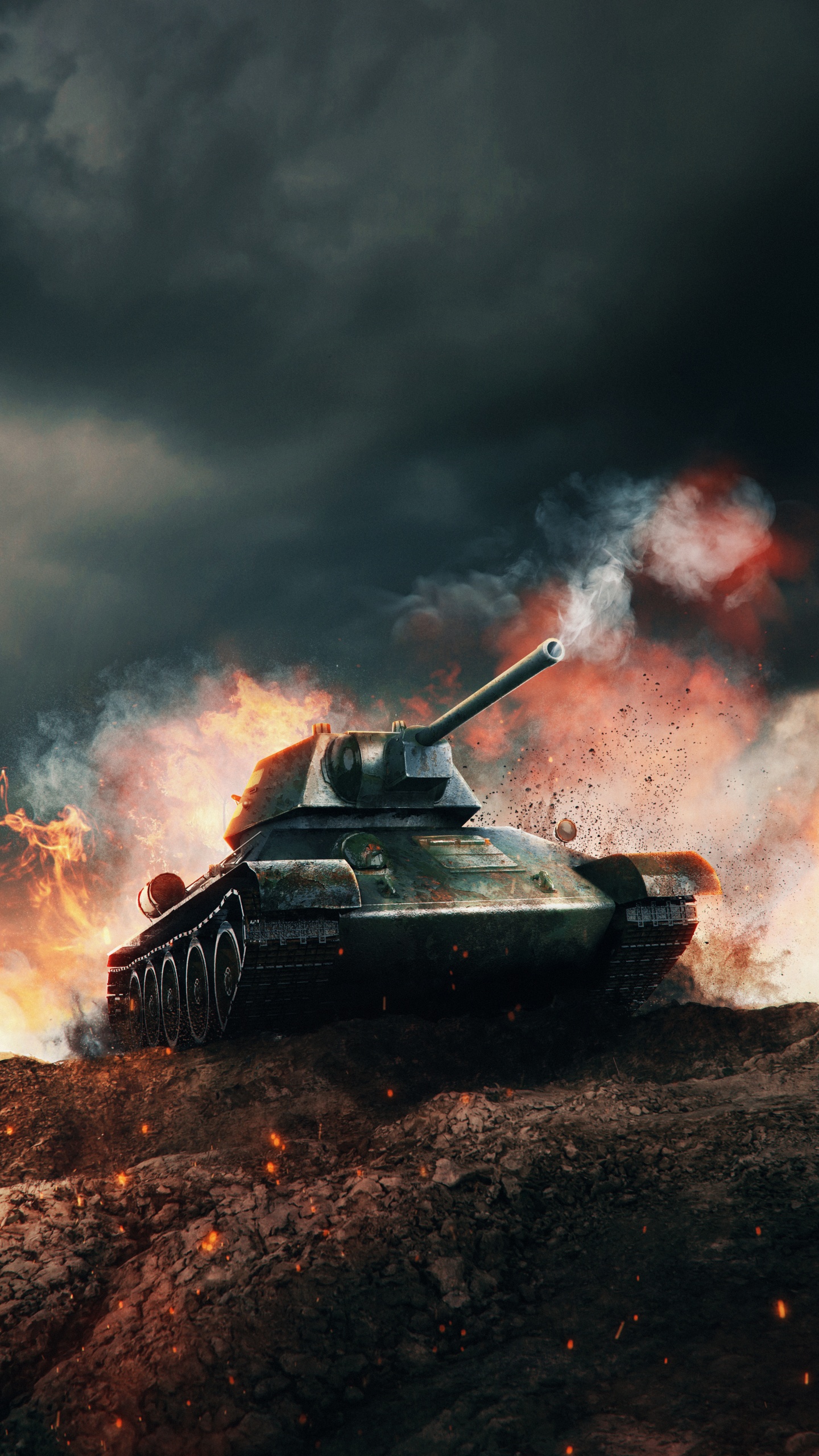 Tank, Ios, Self Propelled Artillery, Smoke, Gas. Wallpaper in 1440x2560 Resolution