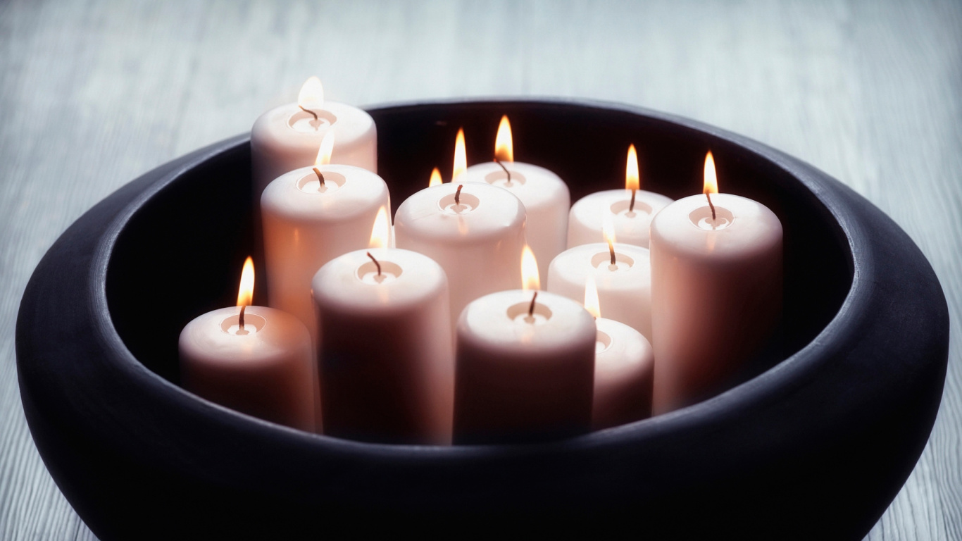 Kerze, Licht, Wachs, Flamme, Innenarchitektur. Wallpaper in 1366x768 Resolution