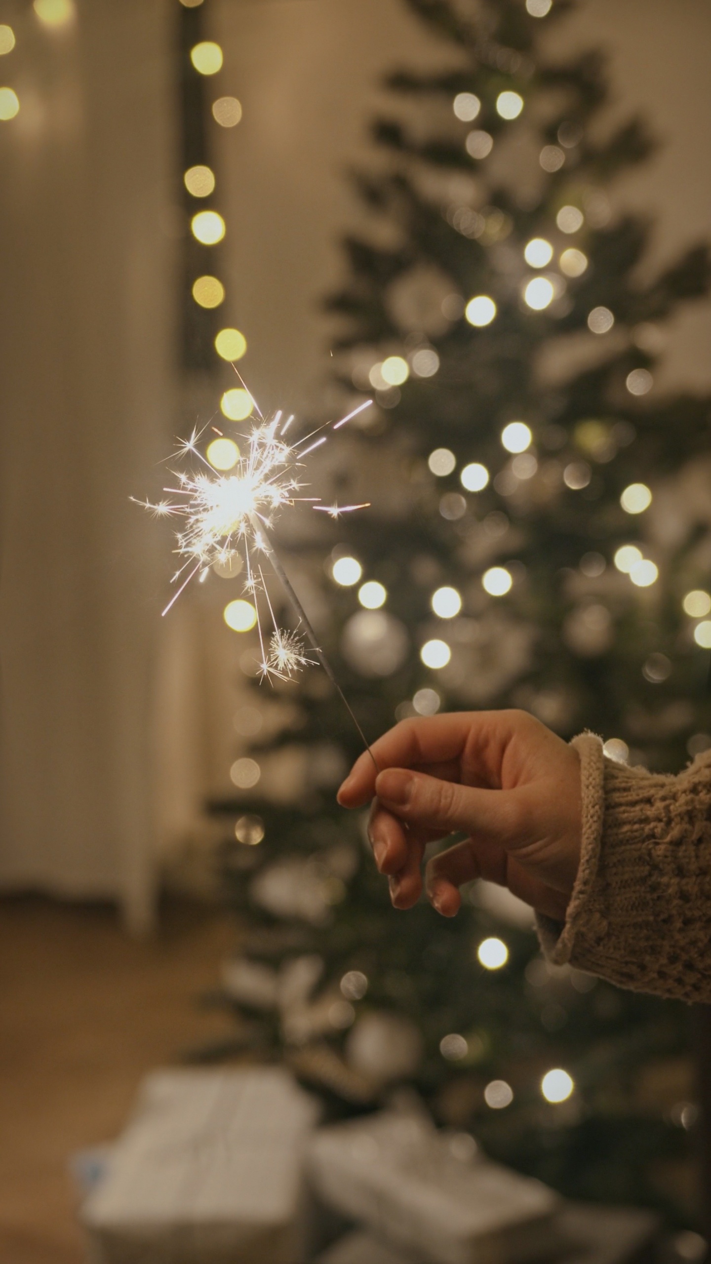 New Year, Musical Composition, Christmas Tree, Christmas Ornament, Human Body. Wallpaper in 1440x2560 Resolution