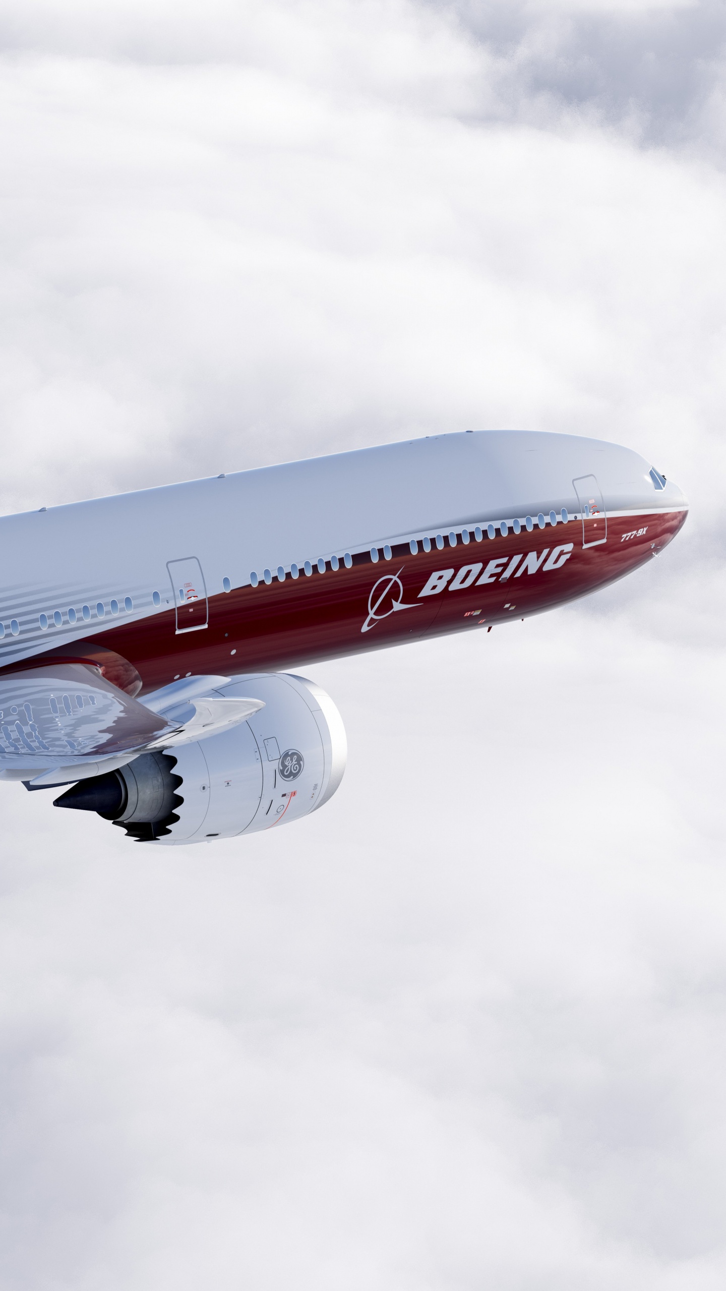 Red and White Airplane Under White Clouds During Daytime. Wallpaper in 1440x2560 Resolution