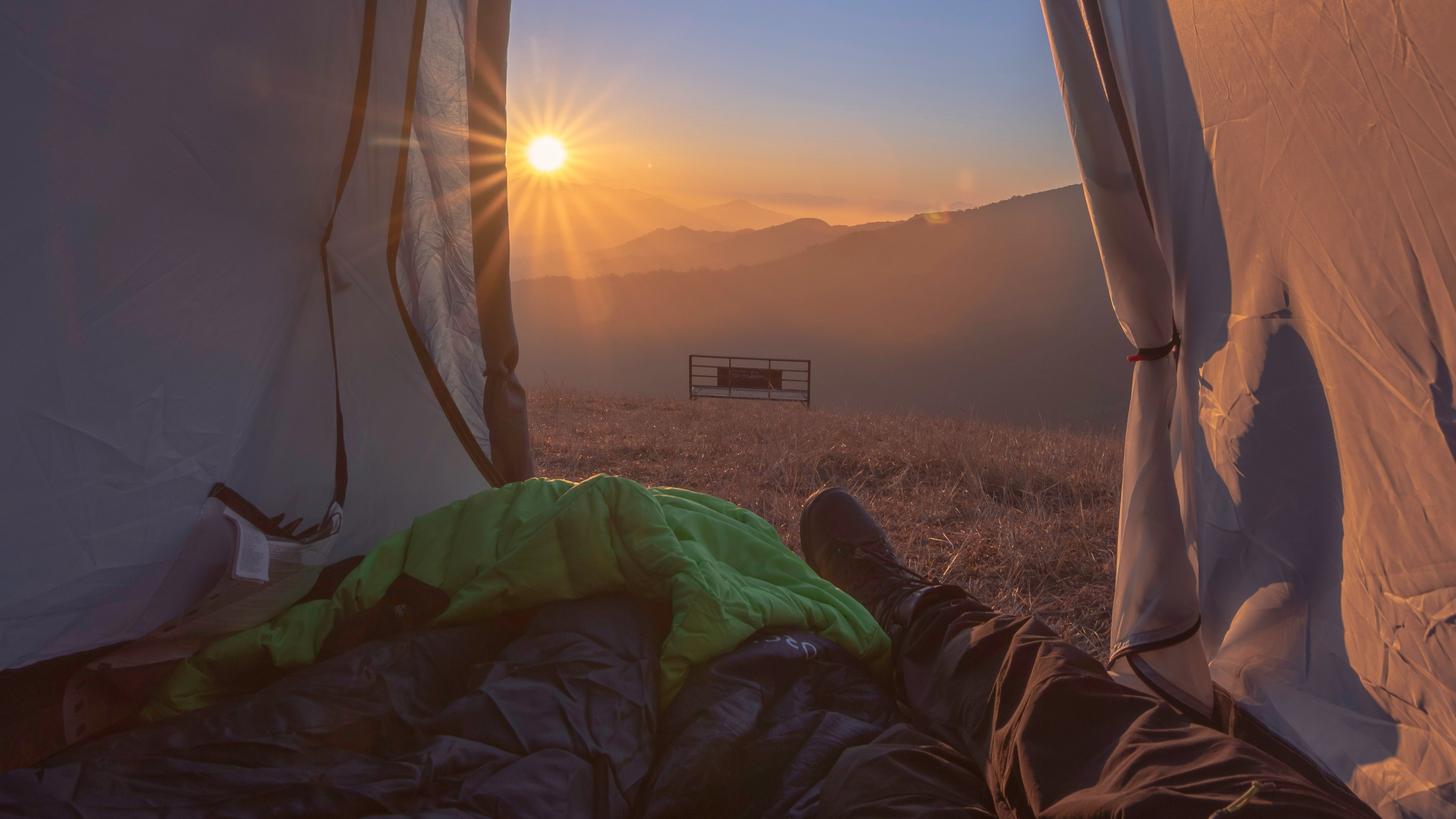 Tente, Camping, Matin, Chambre, Lever. Wallpaper in 3840x2160 Resolution