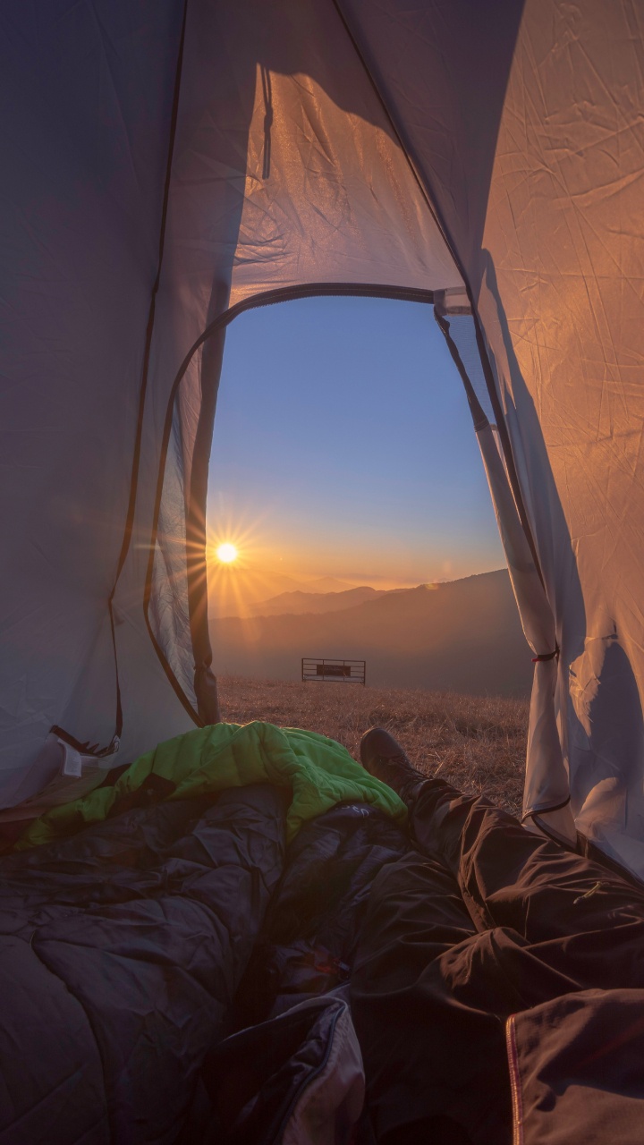 Tente, Camping, Matin, Chambre, Lever. Wallpaper in 720x1280 Resolution
