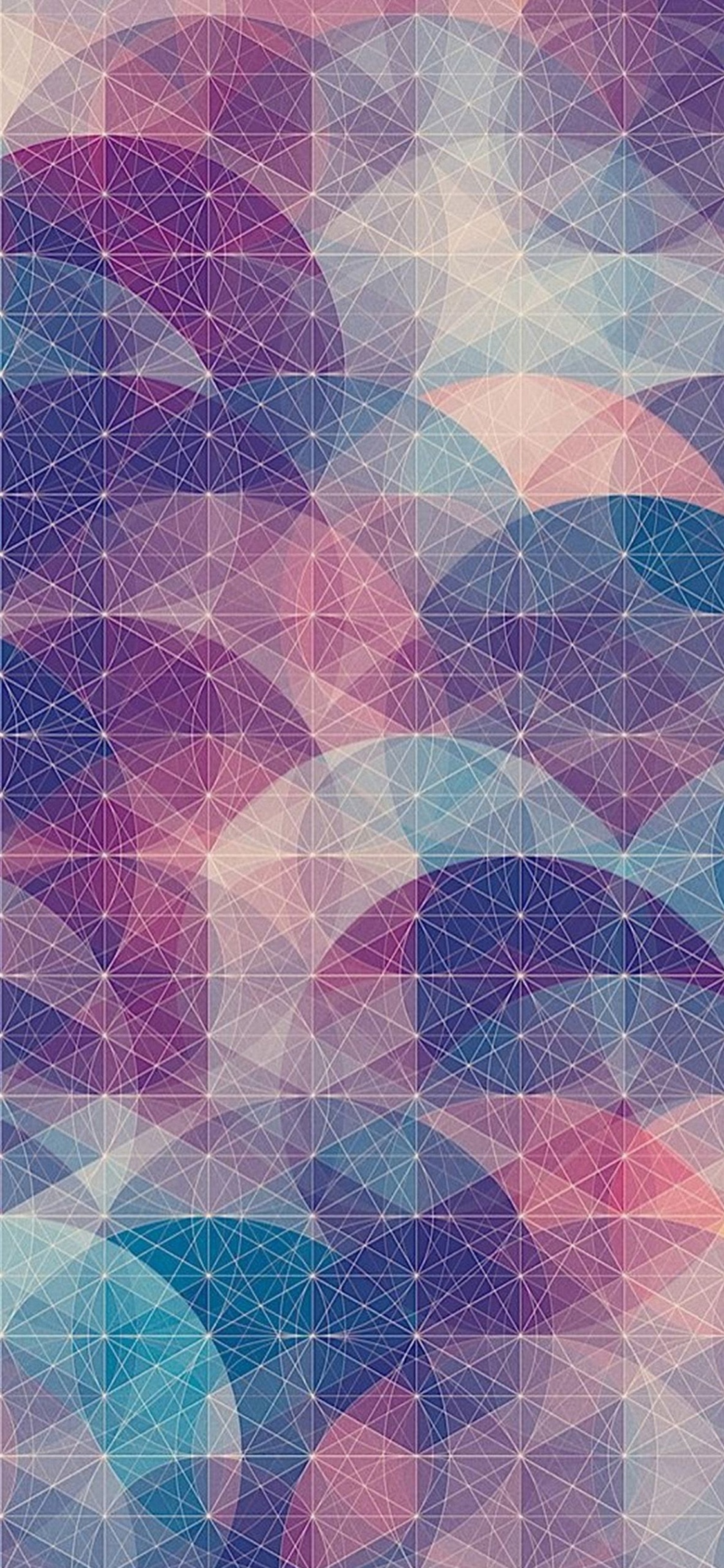 Blue Pink and White Round Pattern. Wallpaper in 1125x2436 Resolution