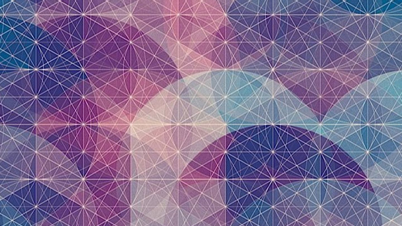 Blue Pink and White Round Pattern. Wallpaper in 1366x768 Resolution