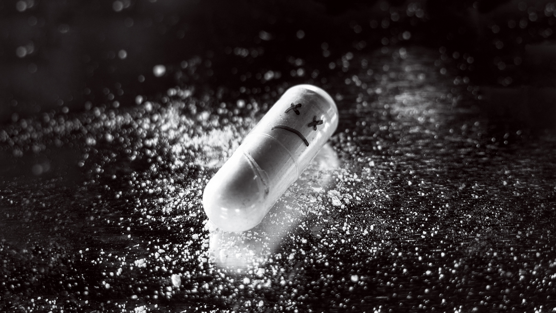 White Medication Pill on Red Surface. Wallpaper in 1920x1080 Resolution