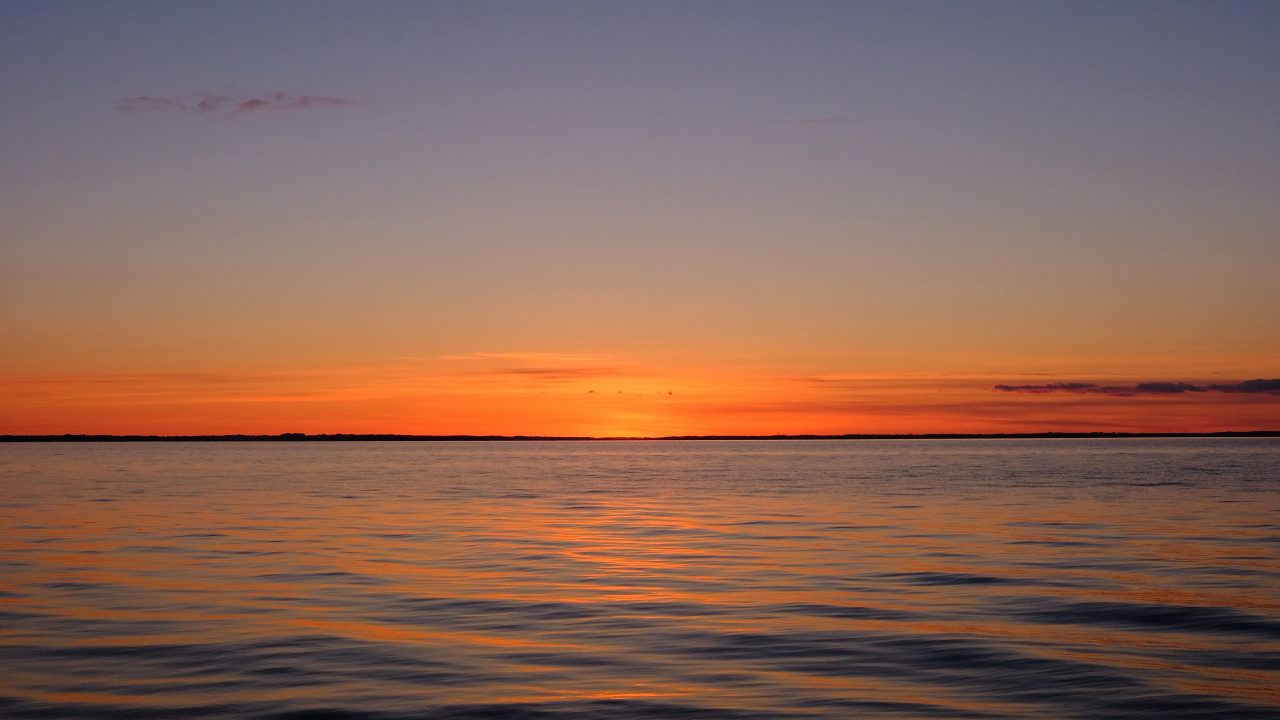 Meer, Sonnenuntergang, Horizont, Afterglow, Sonnenaufgang. Wallpaper in 1280x720 Resolution