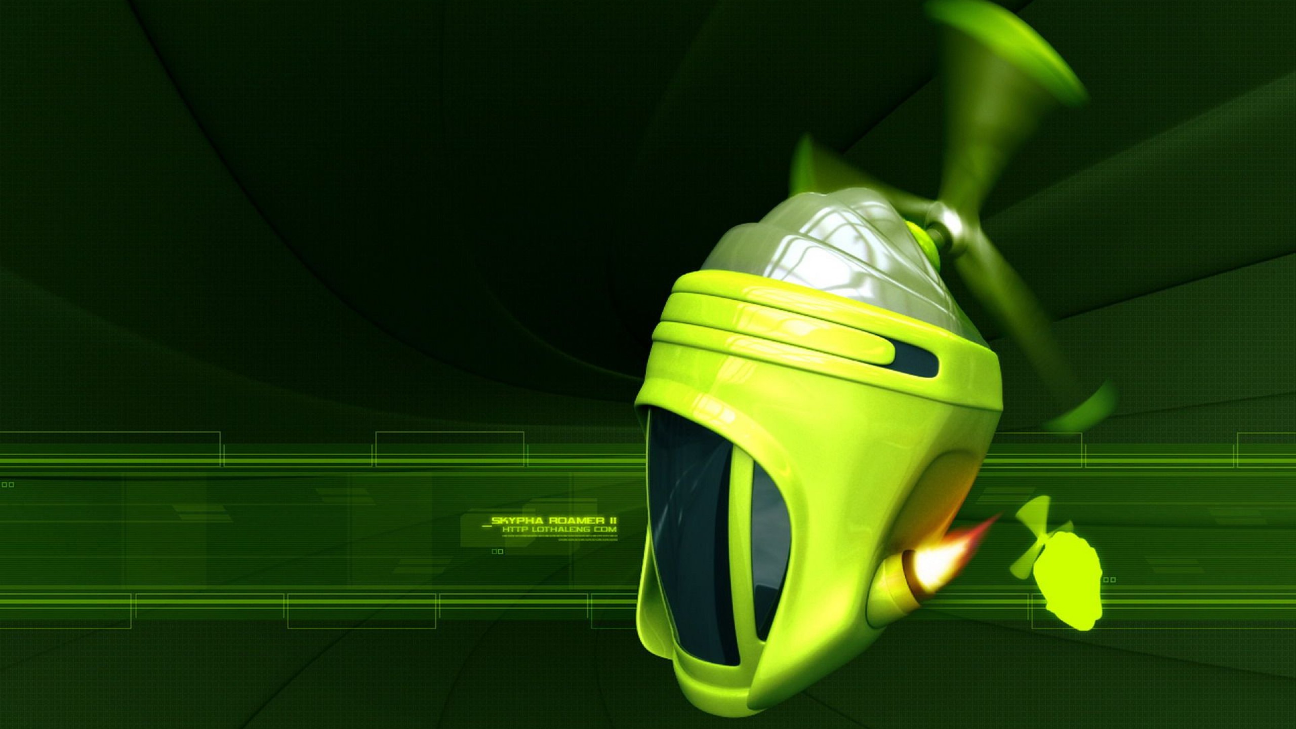 Weißes Und Grünes Roboterspielzeug. Wallpaper in 2560x1440 Resolution