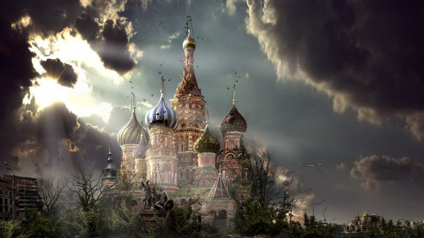 Weißes Und Braunes Betongebäude Unter Weißen Wolken. Wallpaper in 1366x768 Resolution