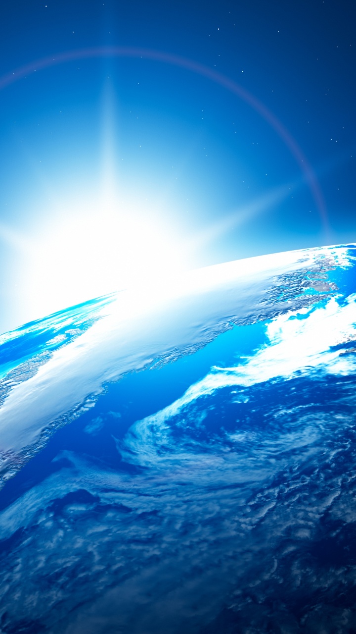 Blaue Und Weiße Galaxieillustration. Wallpaper in 720x1280 Resolution