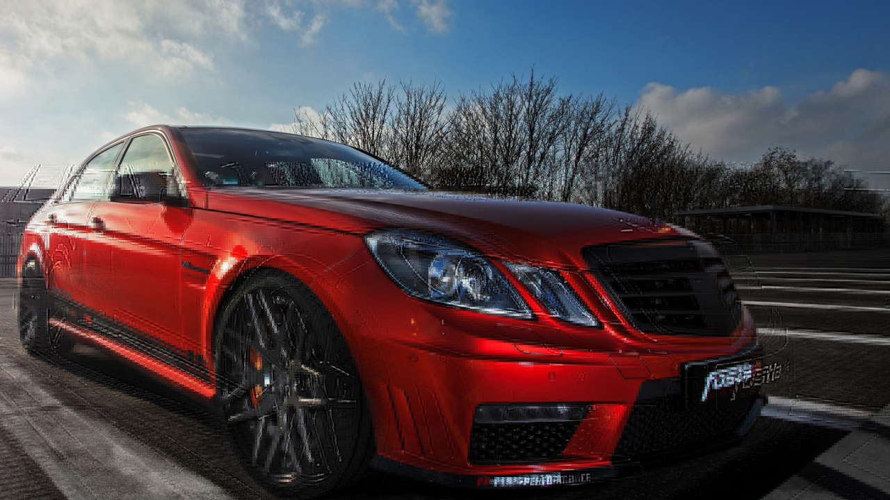 Red Sedan on Gray Asphalt Road During Daytime. Wallpaper in 1280x720 Resolution