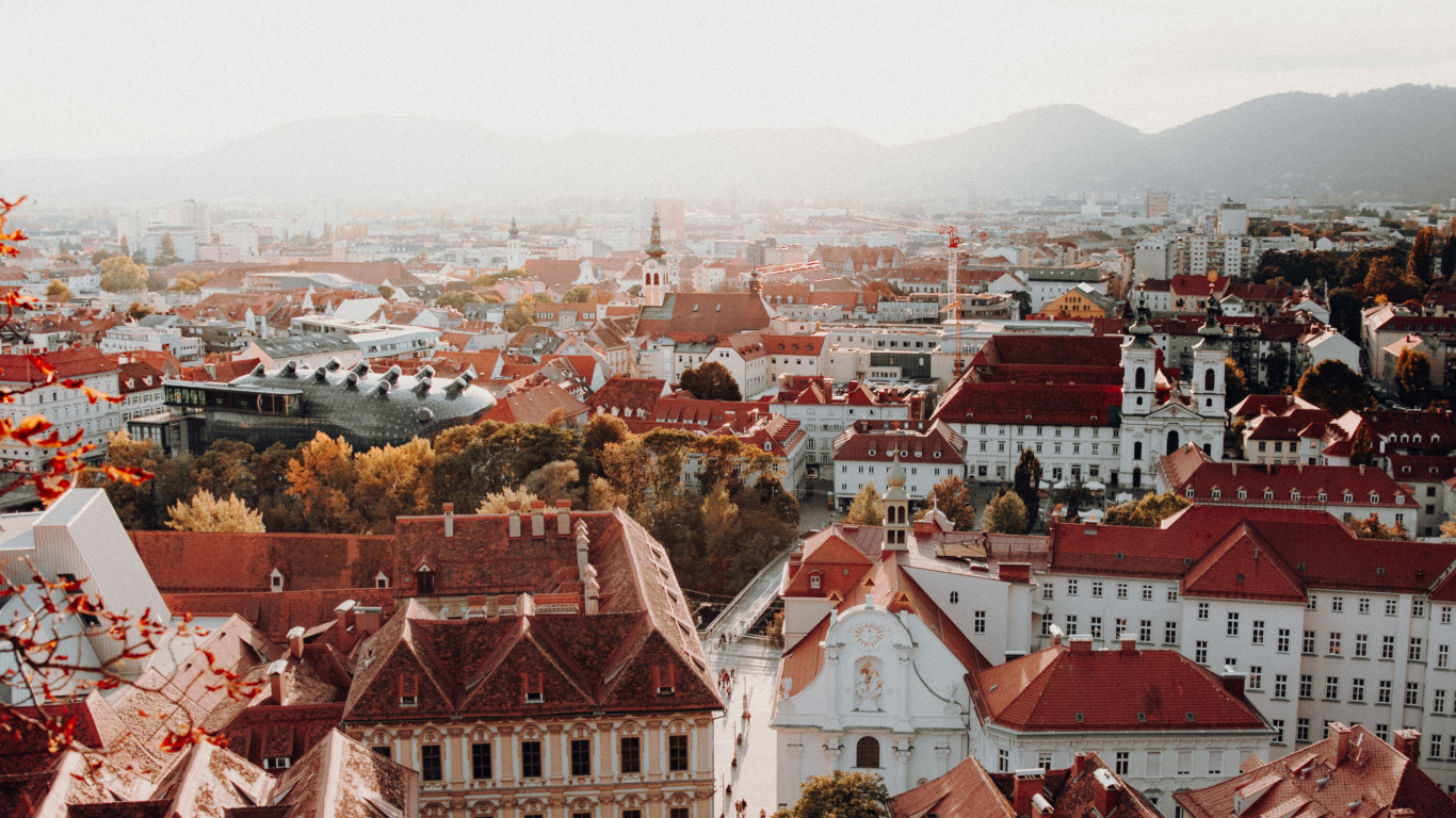Maisons en Béton Marron et Blanc Pendant la Journée. Wallpaper in 1366x768 Resolution