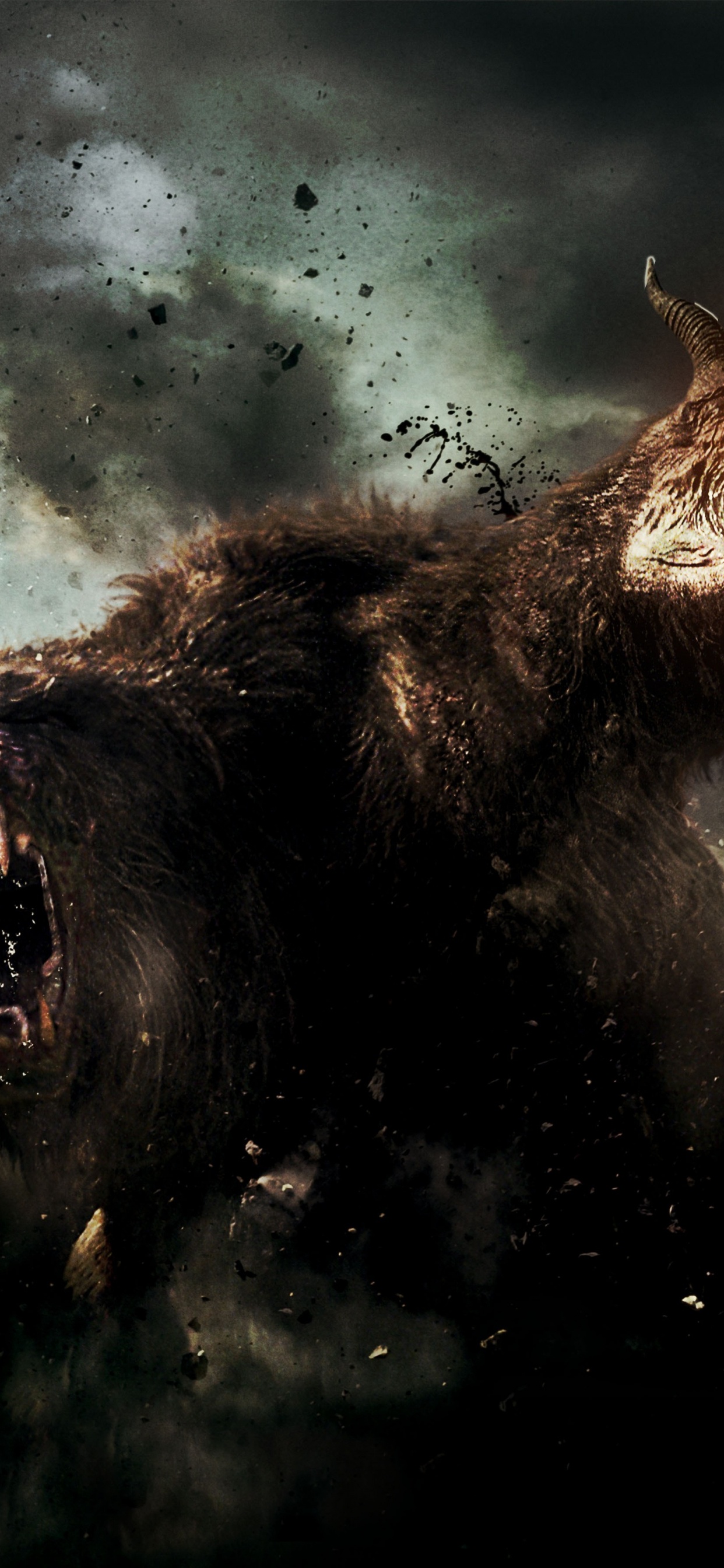 Animal Marrón Con Humo Blanco. Wallpaper in 1242x2688 Resolution