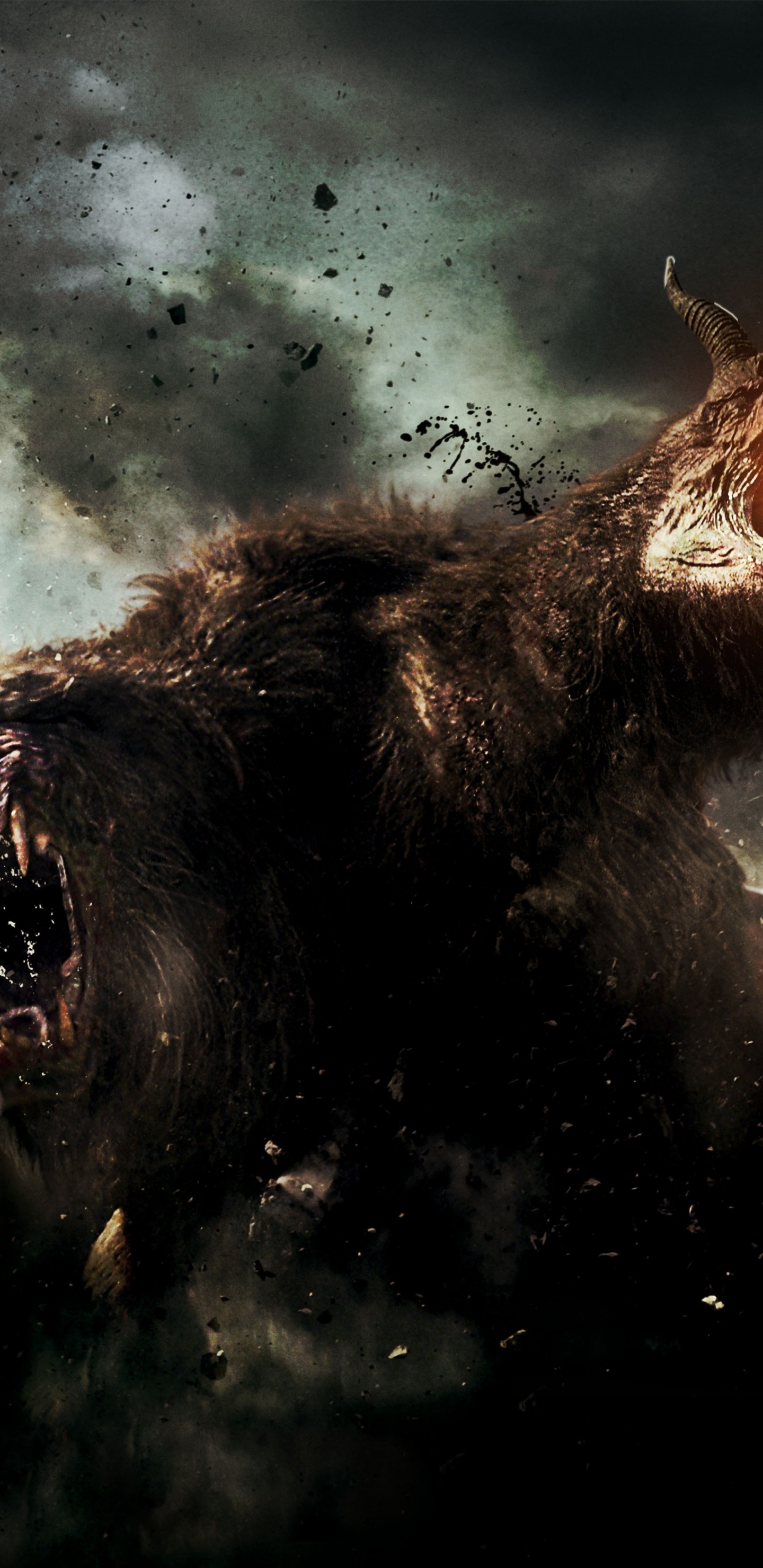 Animal Marrón Con Humo Blanco. Wallpaper in 1440x2960 Resolution