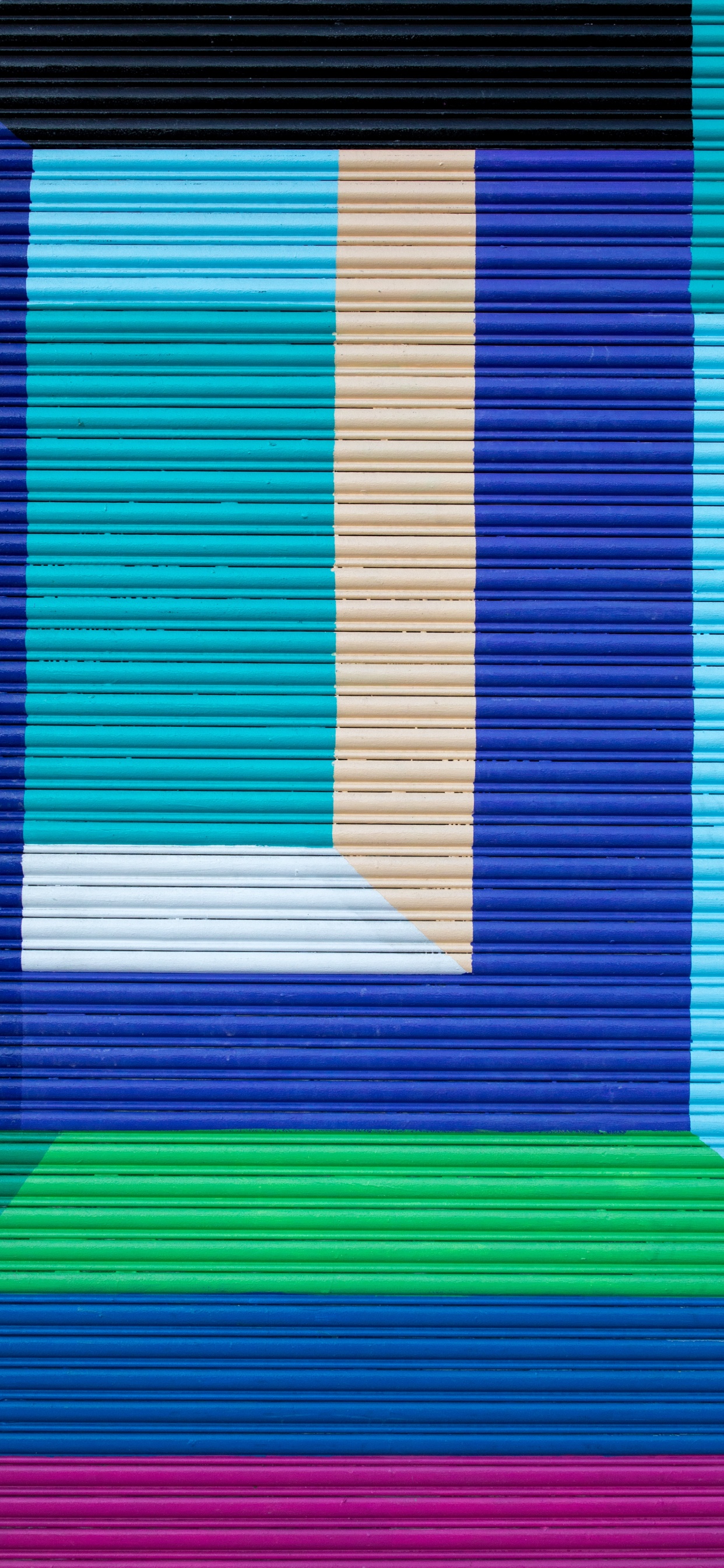 Ilustración de Rayas Verdes y Azules. Wallpaper in 1242x2688 Resolution